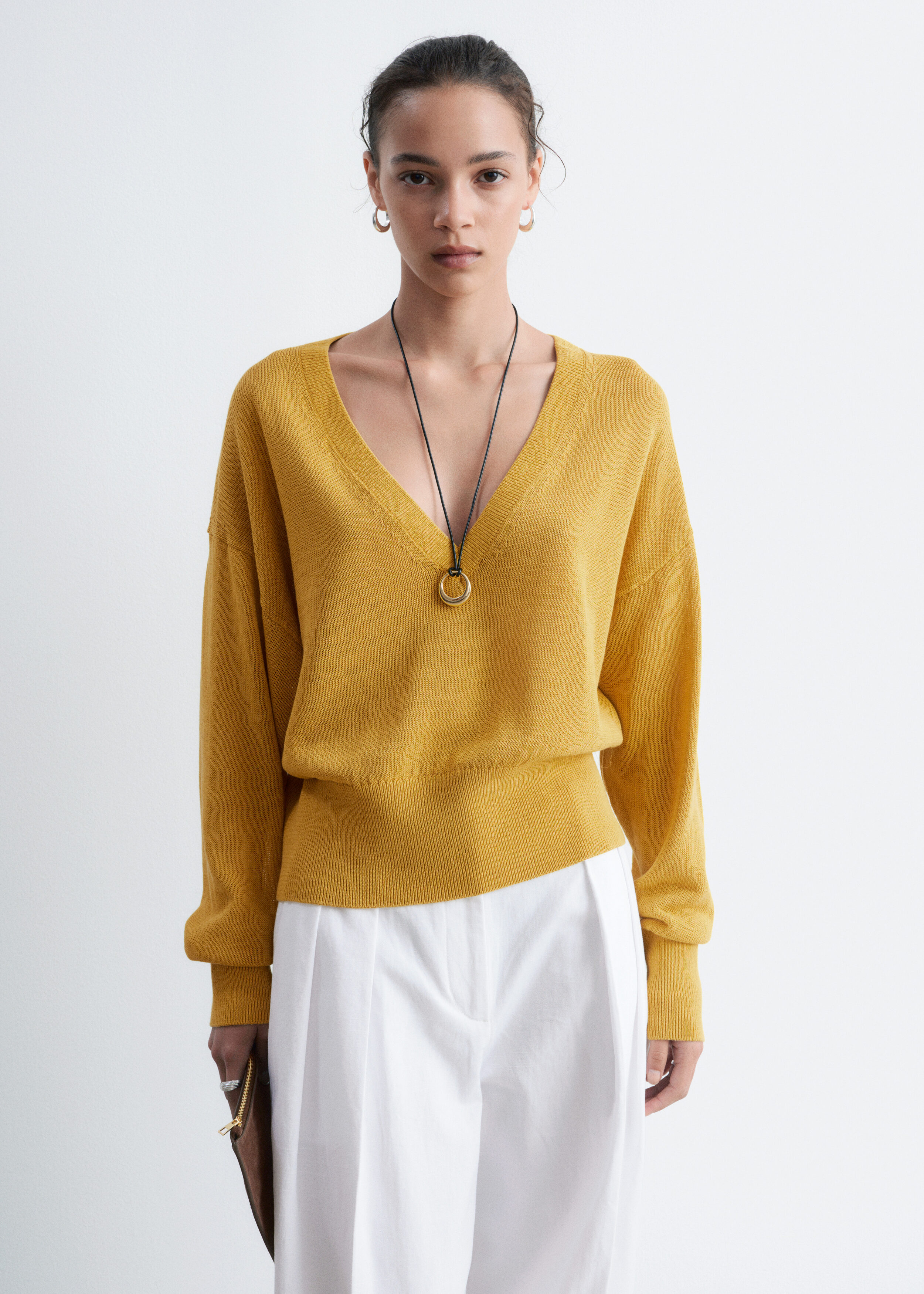 V-Neck Cotton Jumper