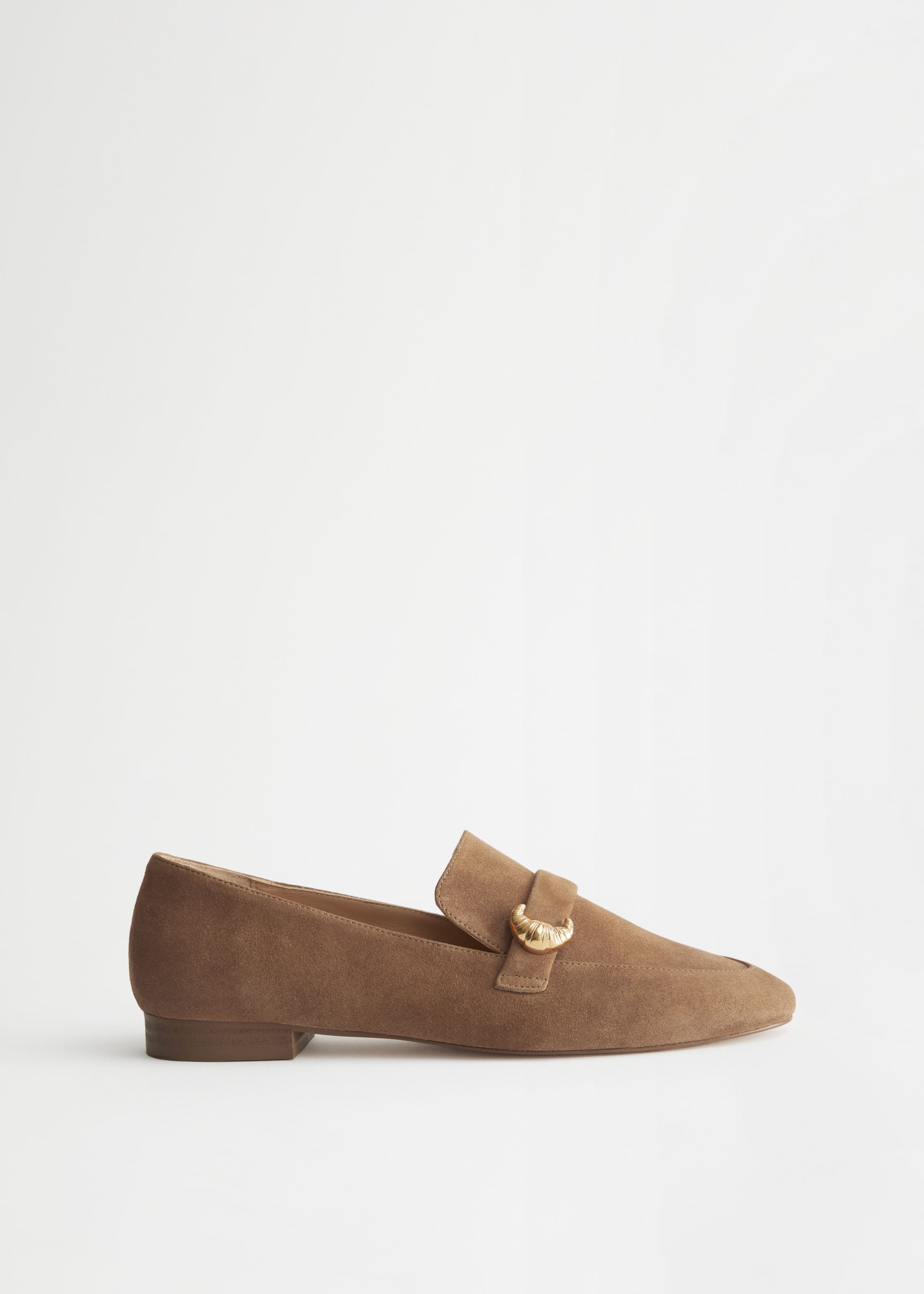 Image of Suede Croissant Pendant Loafers