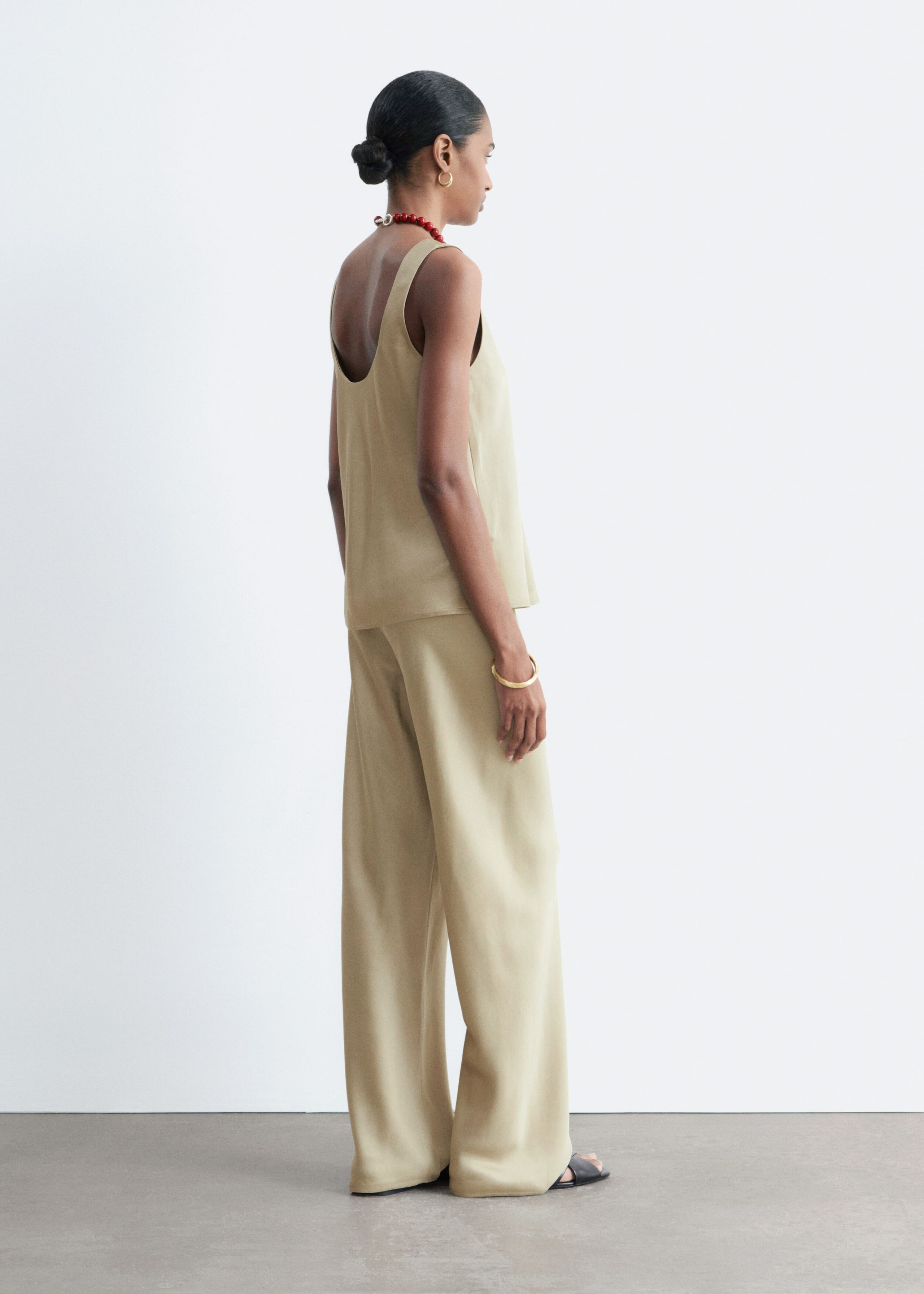 Image of Pantalon en sergé à cordon de serrage