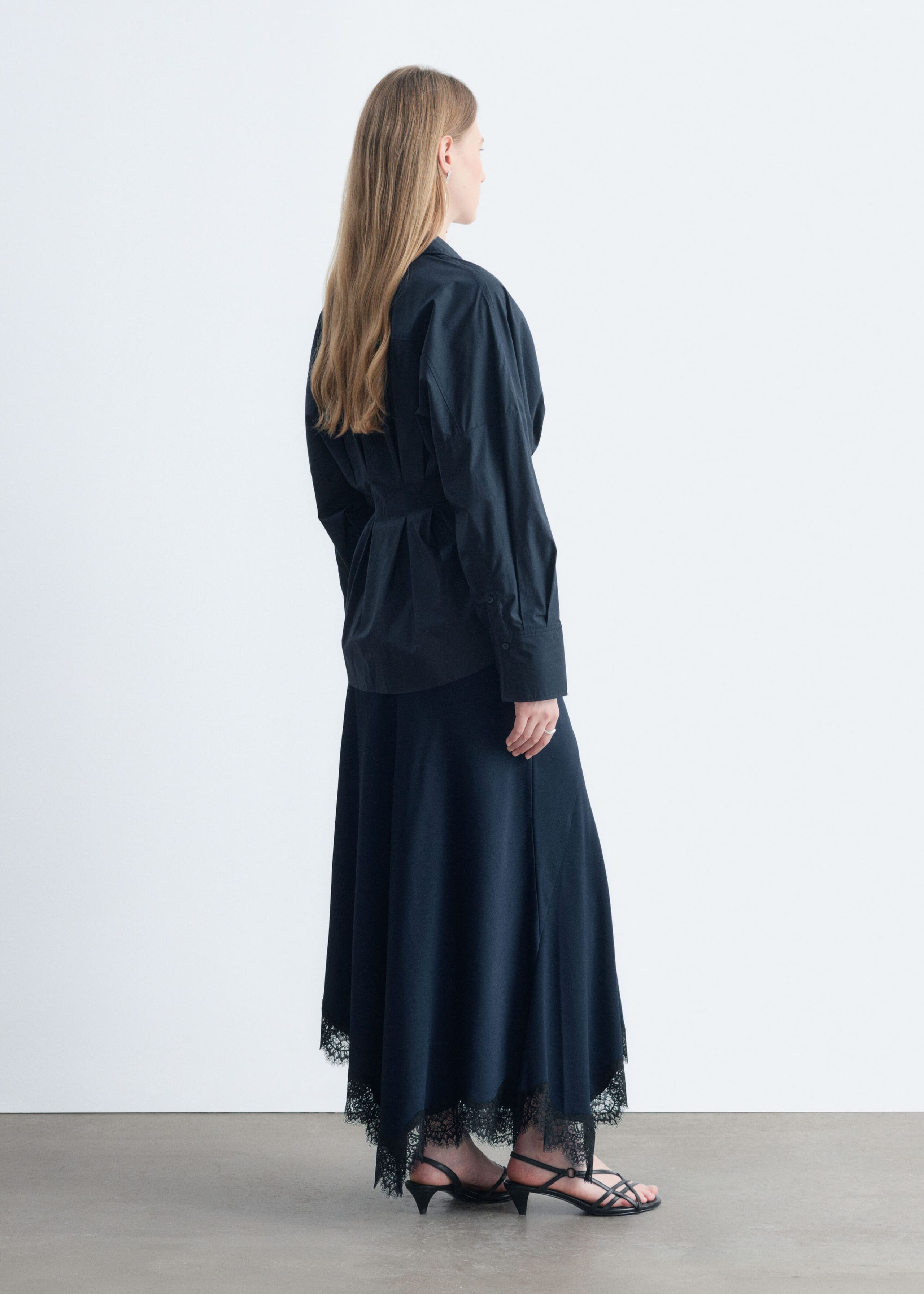 Fitted-Waist Cotton Shirt - White - Lookbook