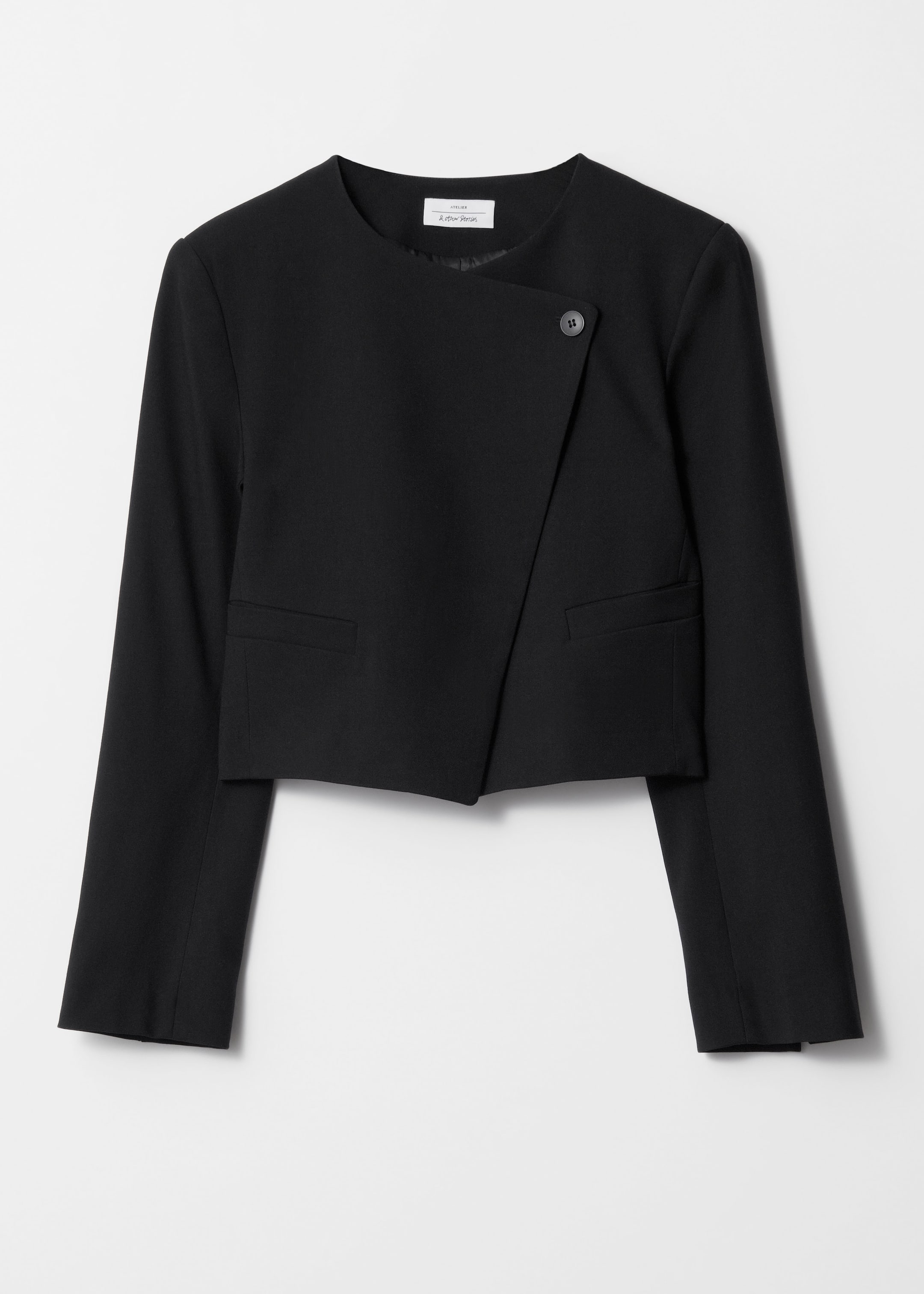 Größeres Bild anzeigen: Verkürzter Blazer ohne Kragen - Schwarz - Ladies | H&M AT 1