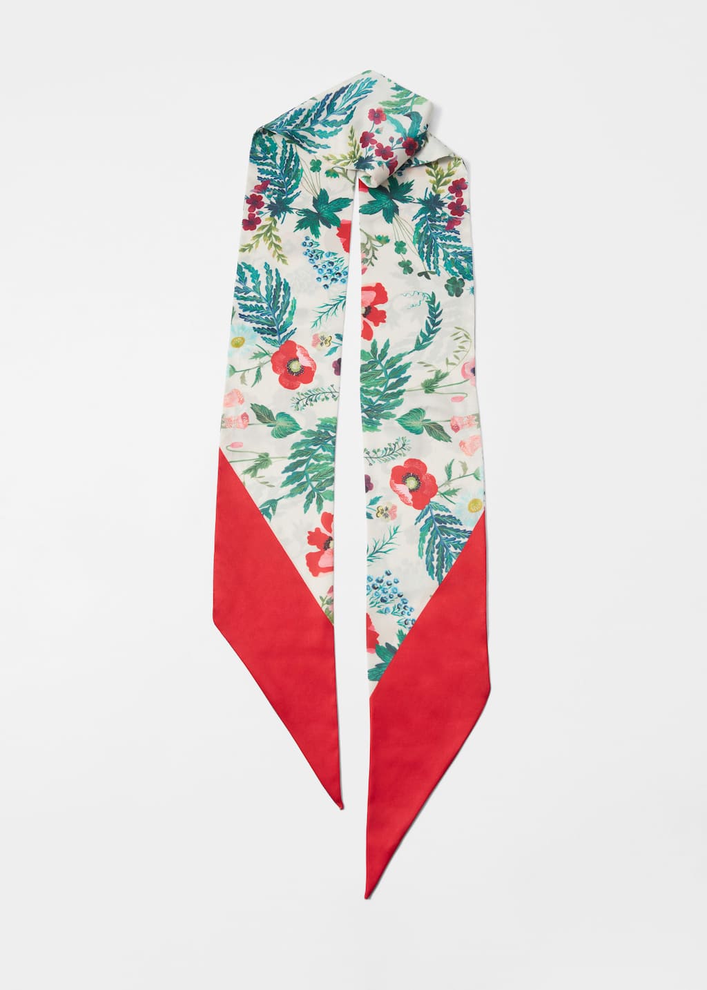 Foulard fin à motif fleuri - Motif fleuri rouge - Still Life