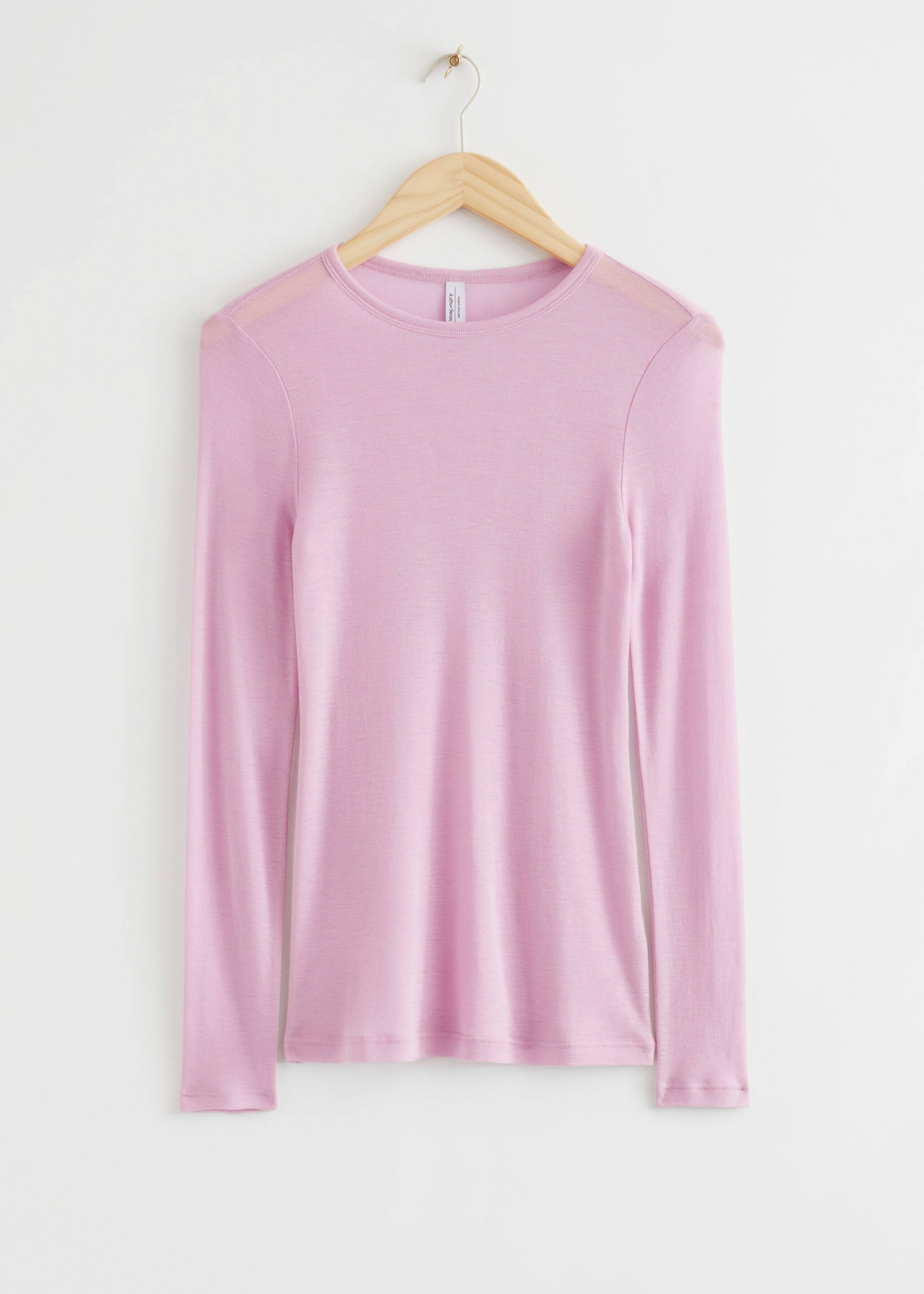 Slim Fit Jersey Top - Light Pink - Still Life