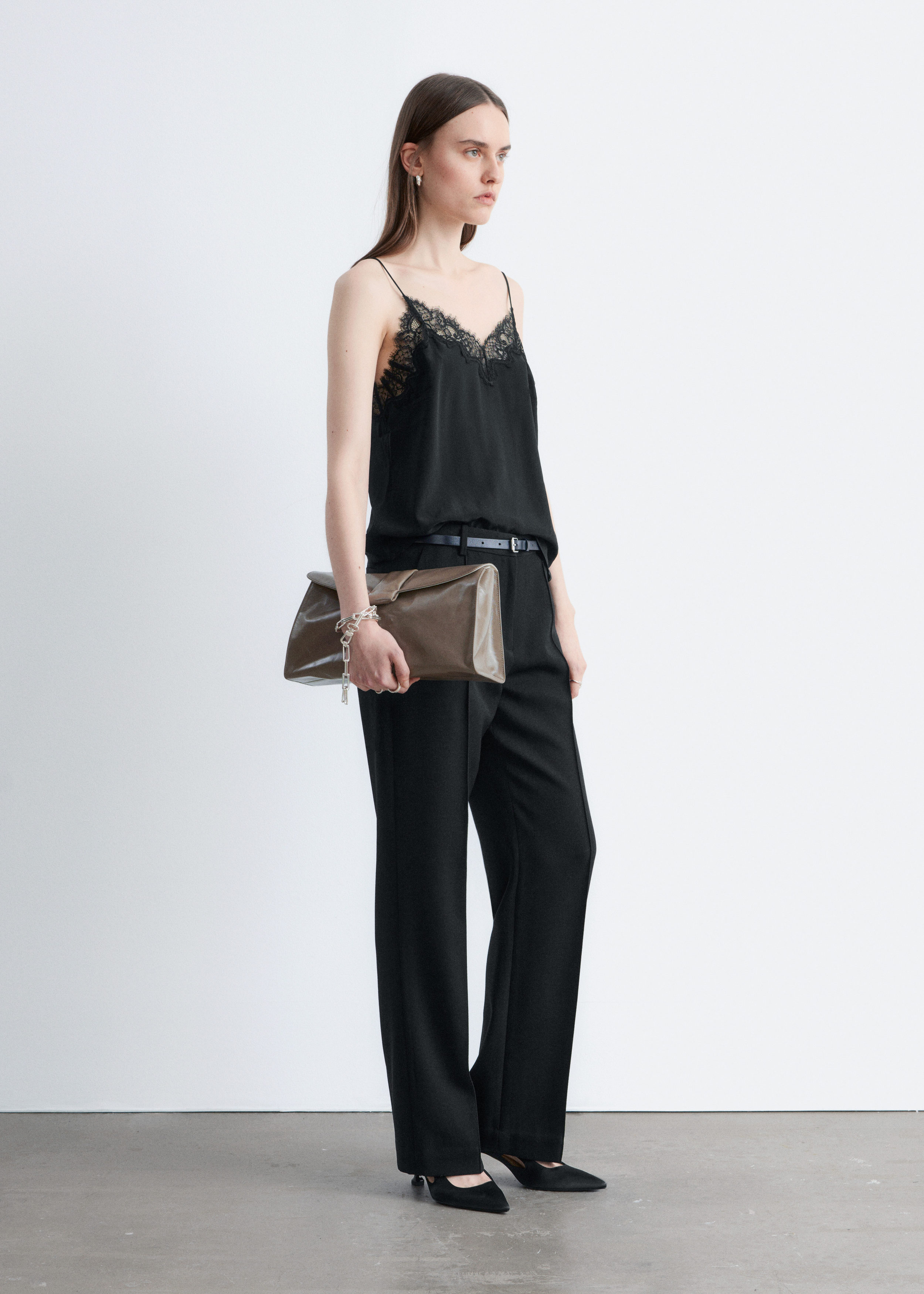パンツ Nullus WOOL BLEND TAILORED TROUSERS Wool-Blend Tailored Trousers - Black - & Other Stories US