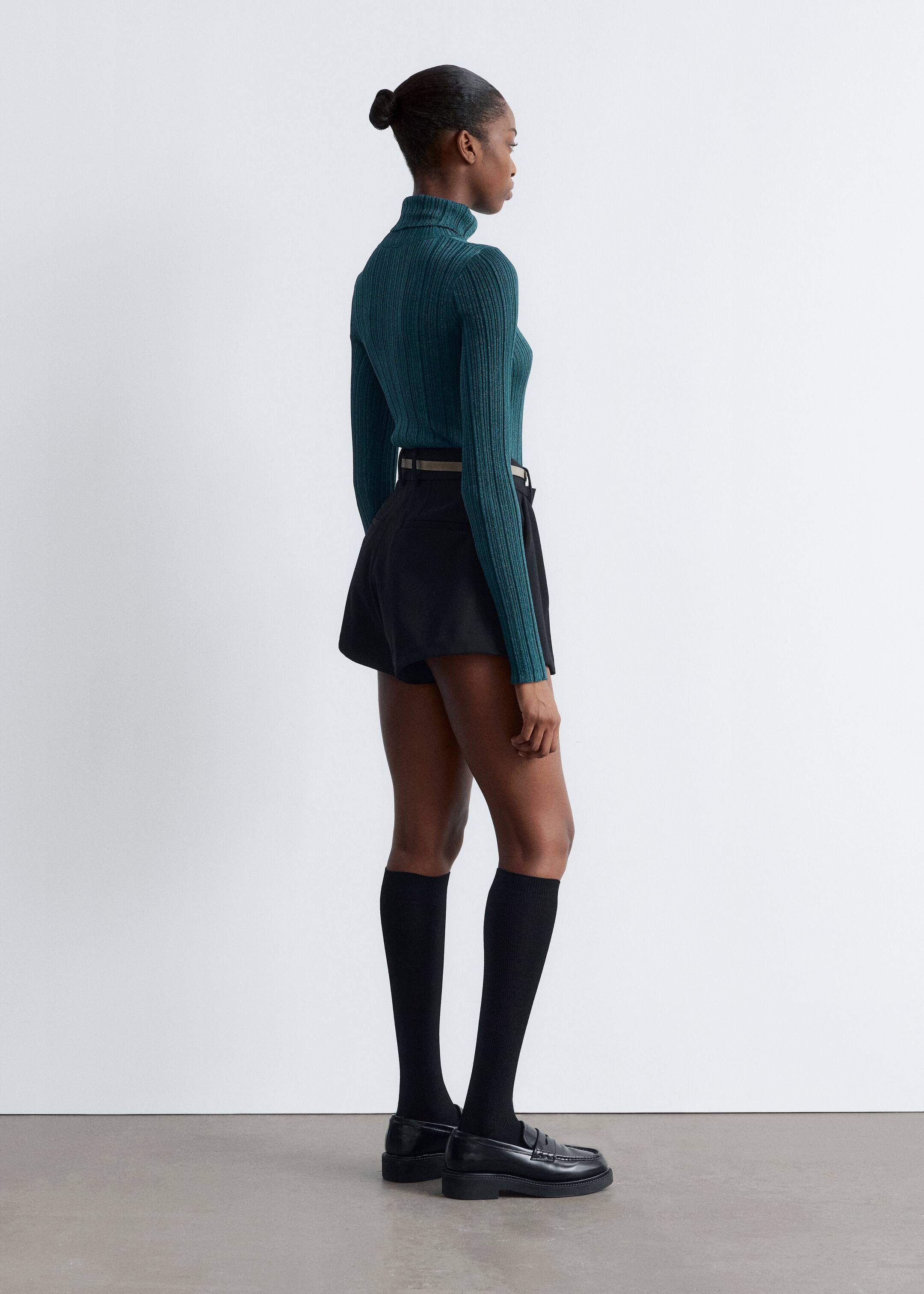 Se større billede: Ribstrikket turtleneck i lurex - Mørk turkis - DAME | H&M DK 5