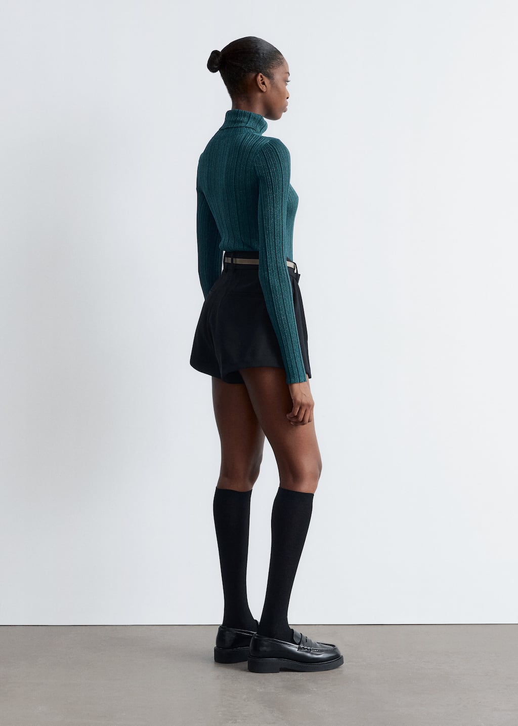 Image of Rib-Knit Lurex Turtleneck