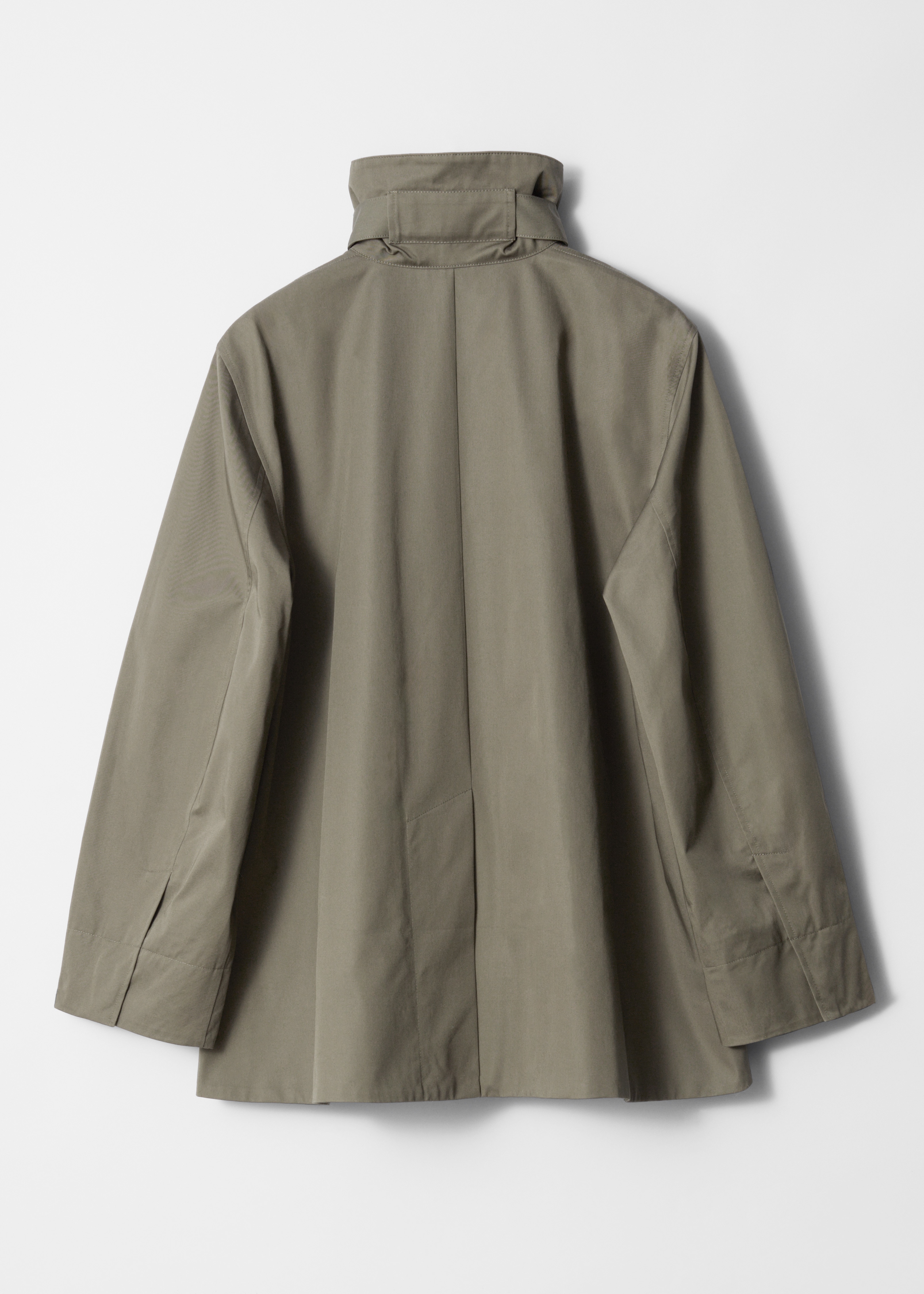 Giacca a trapezio con collo alto - Verde kaki/Beige/Blu scuro