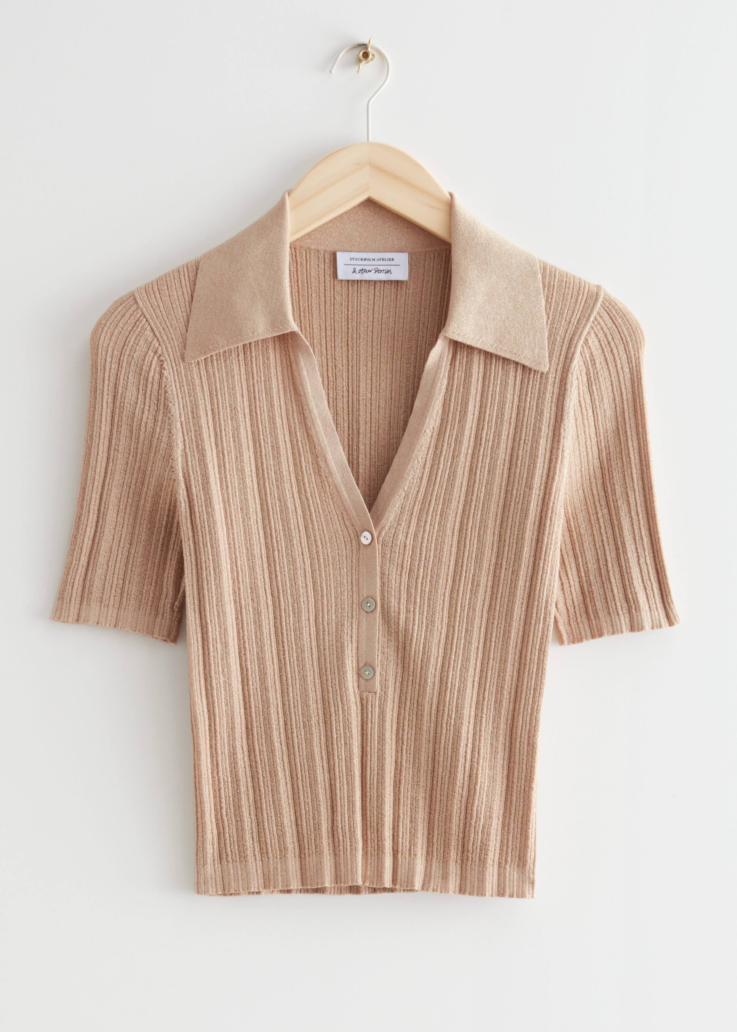 Collared Rib Top - Yellow/White/Black - Still Life