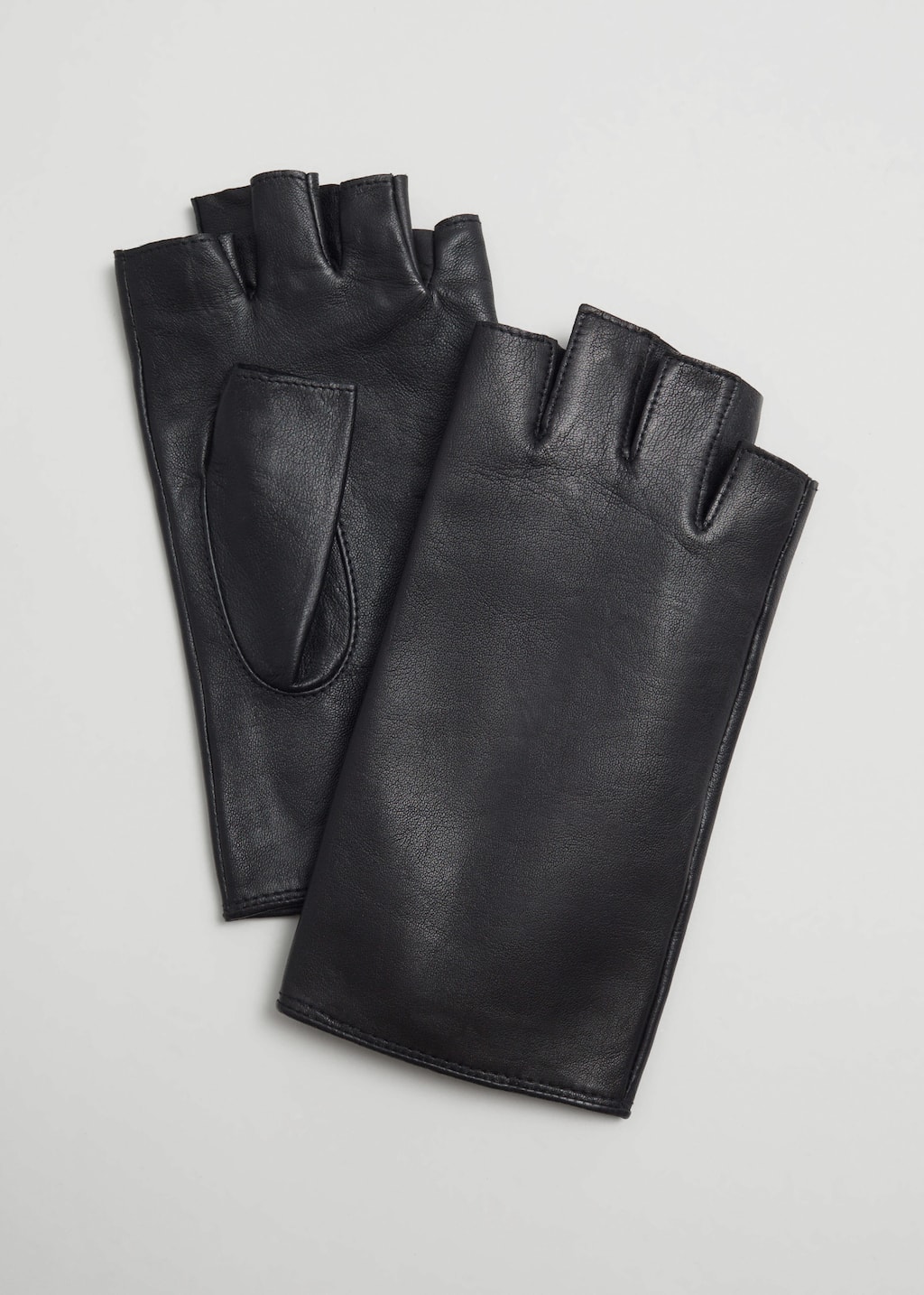 Guantes sin dedos de piel