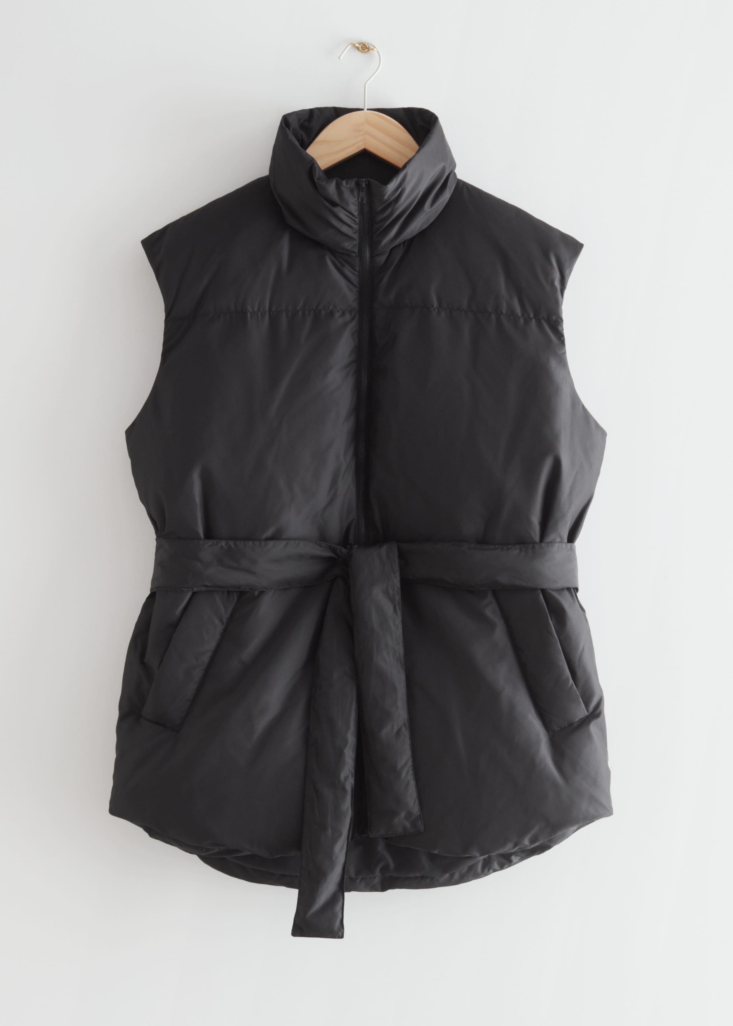 Oversized Down Vest - Black - Bodegón
