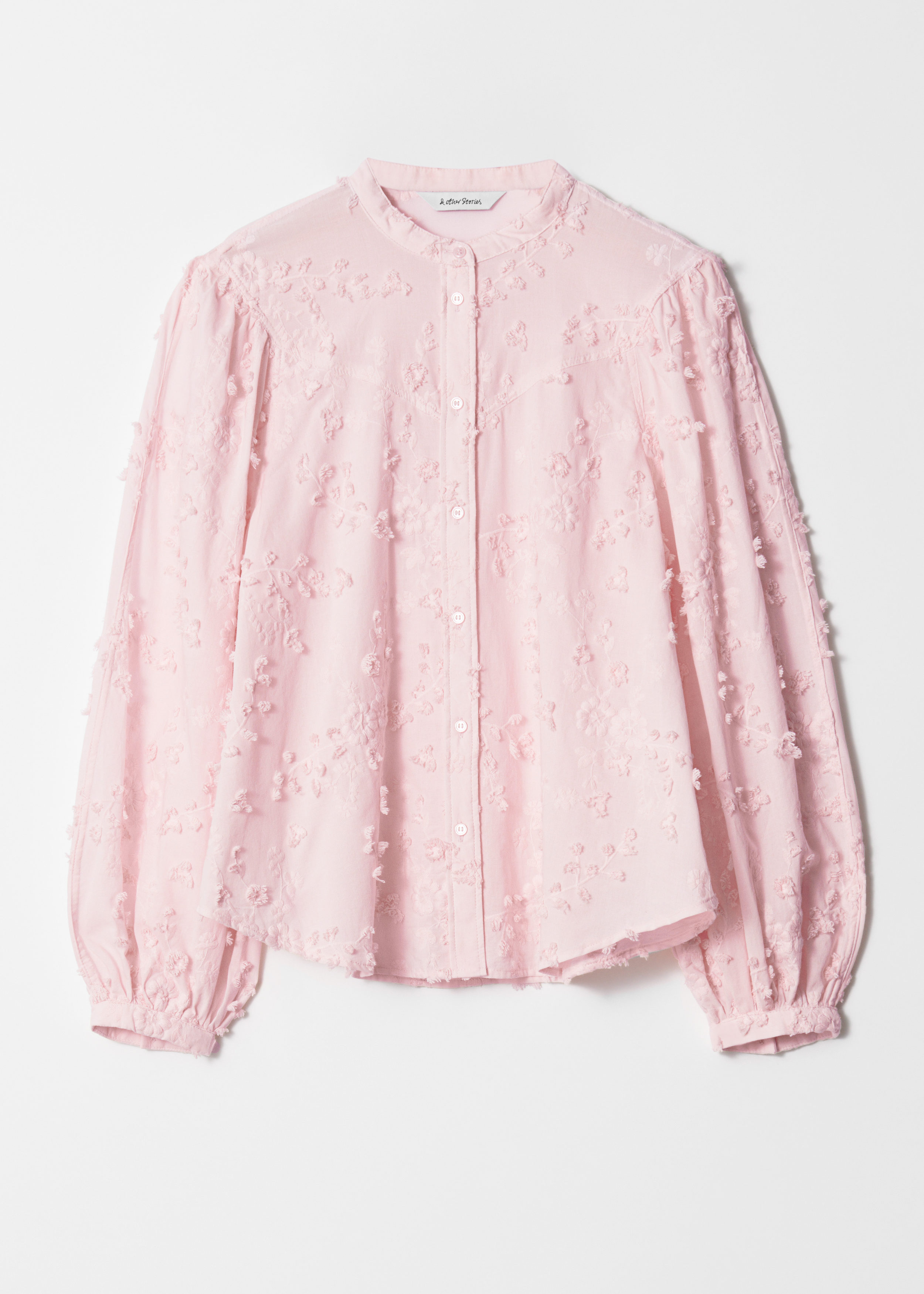 Puff-Sleeve Blouse - Pink floral-appliqué - & Other Stories AD