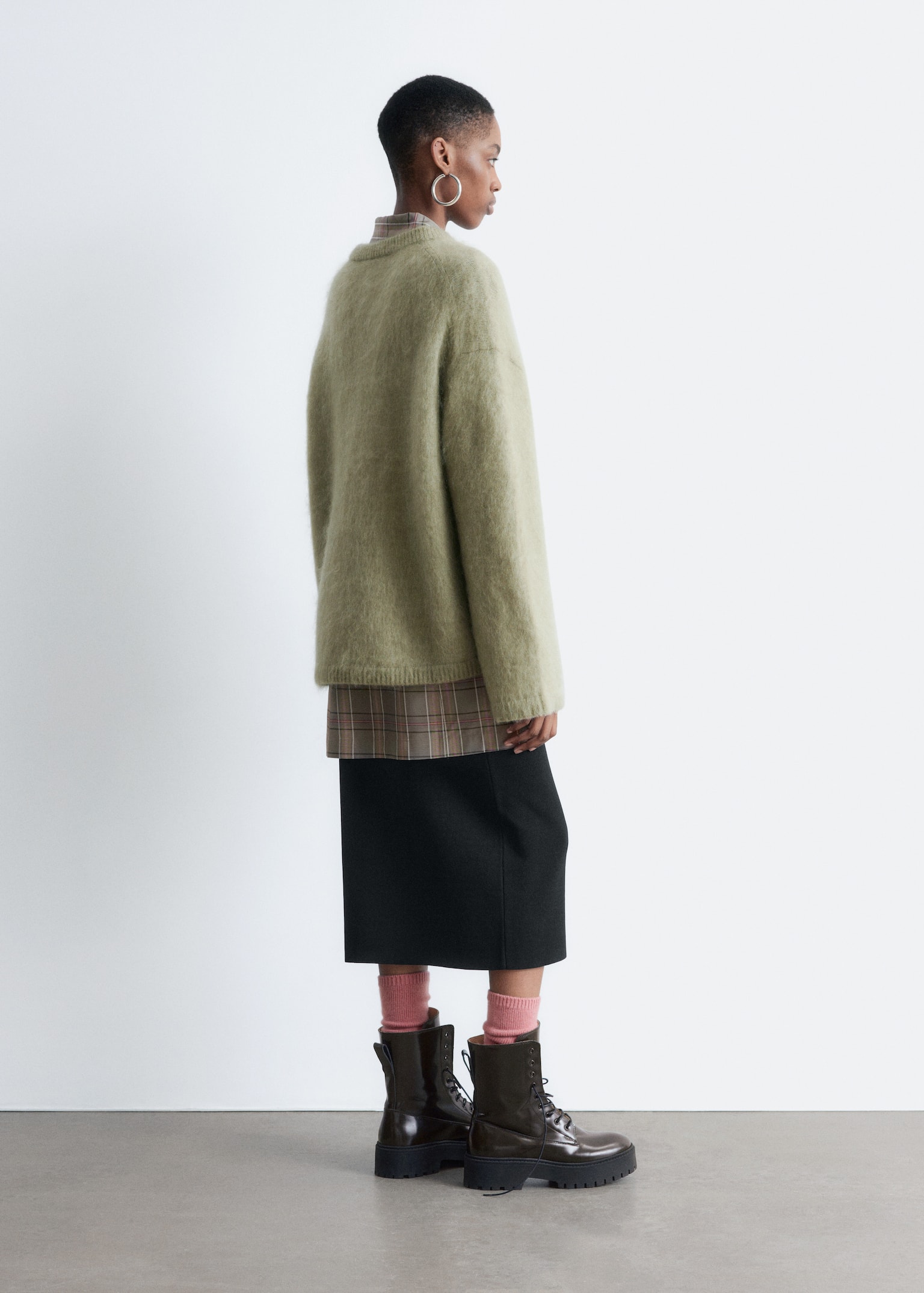 Trui van mohairmix - Lichtgroen/Donkerblauw/Donkerrood/Donkerbruin/Beige/Mint - 6