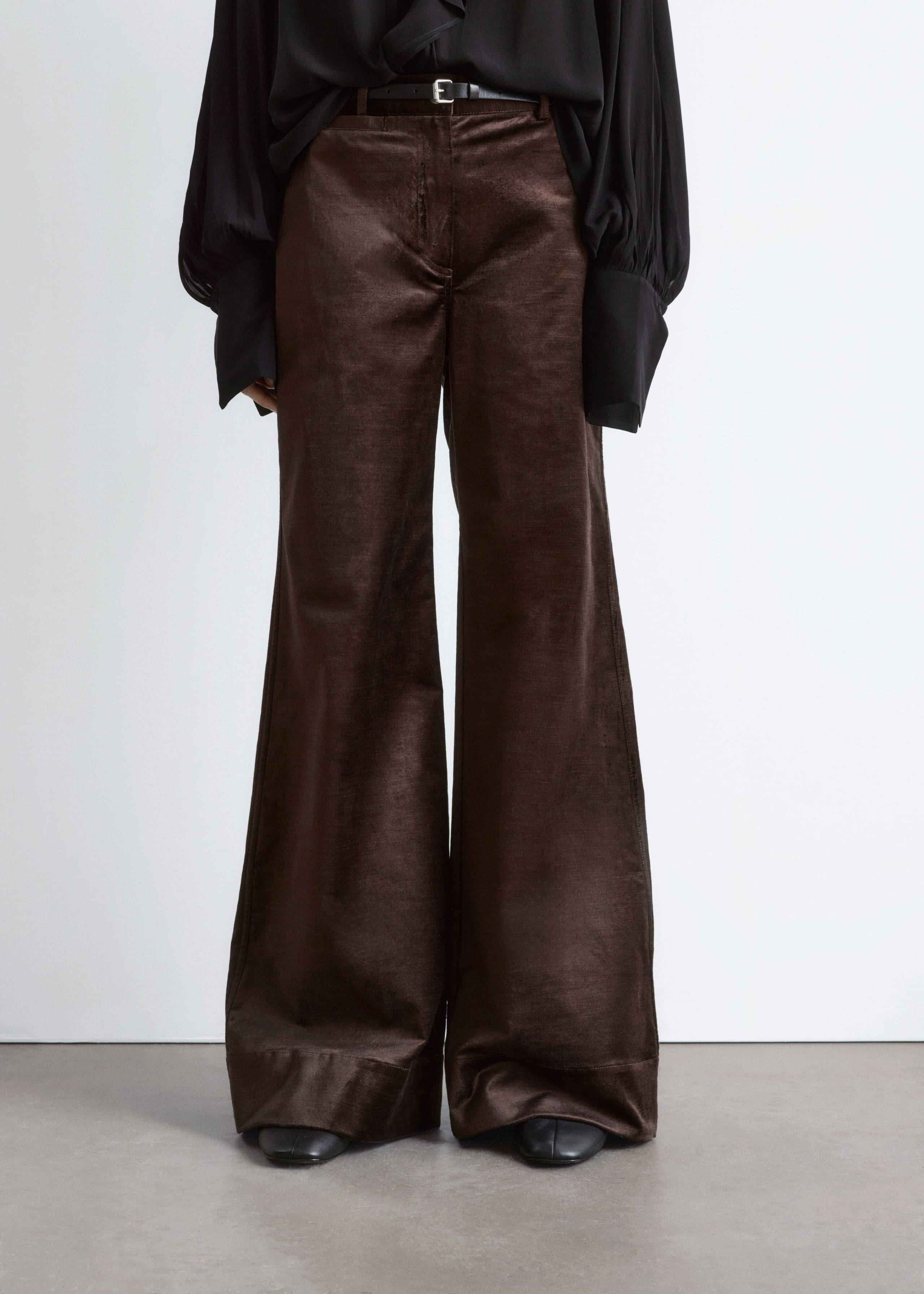 Image of Flared Velvet Trousers
