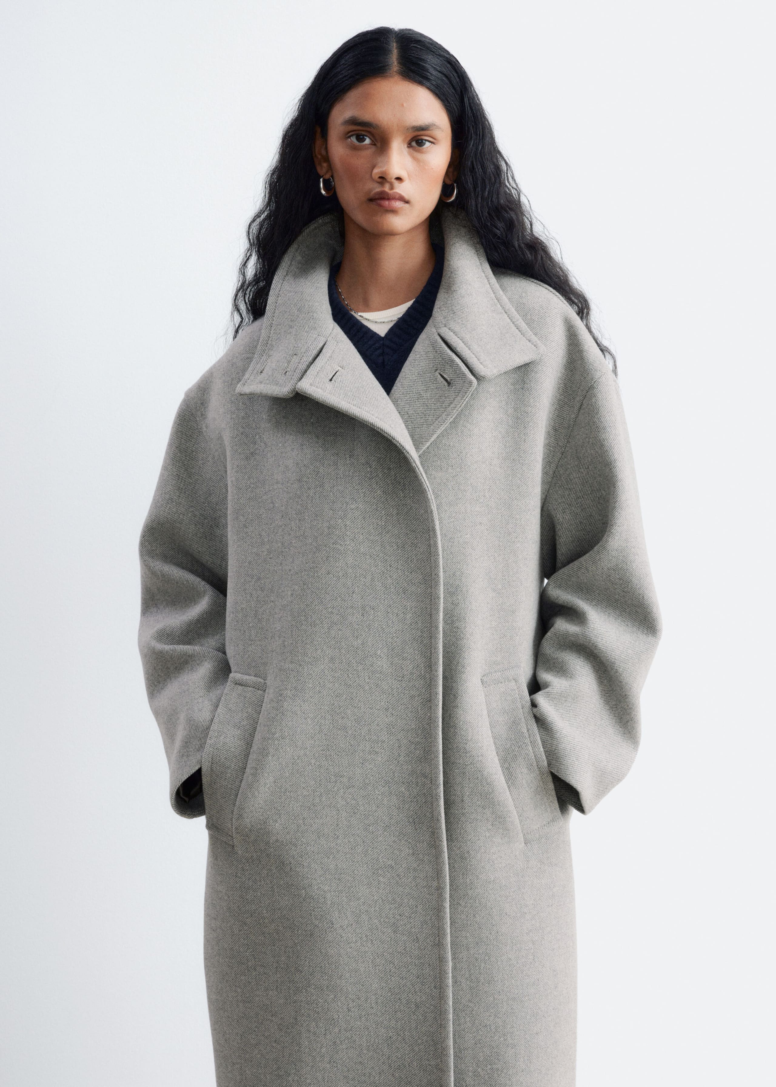 Oversized Coat - Light Grey - Lookbook