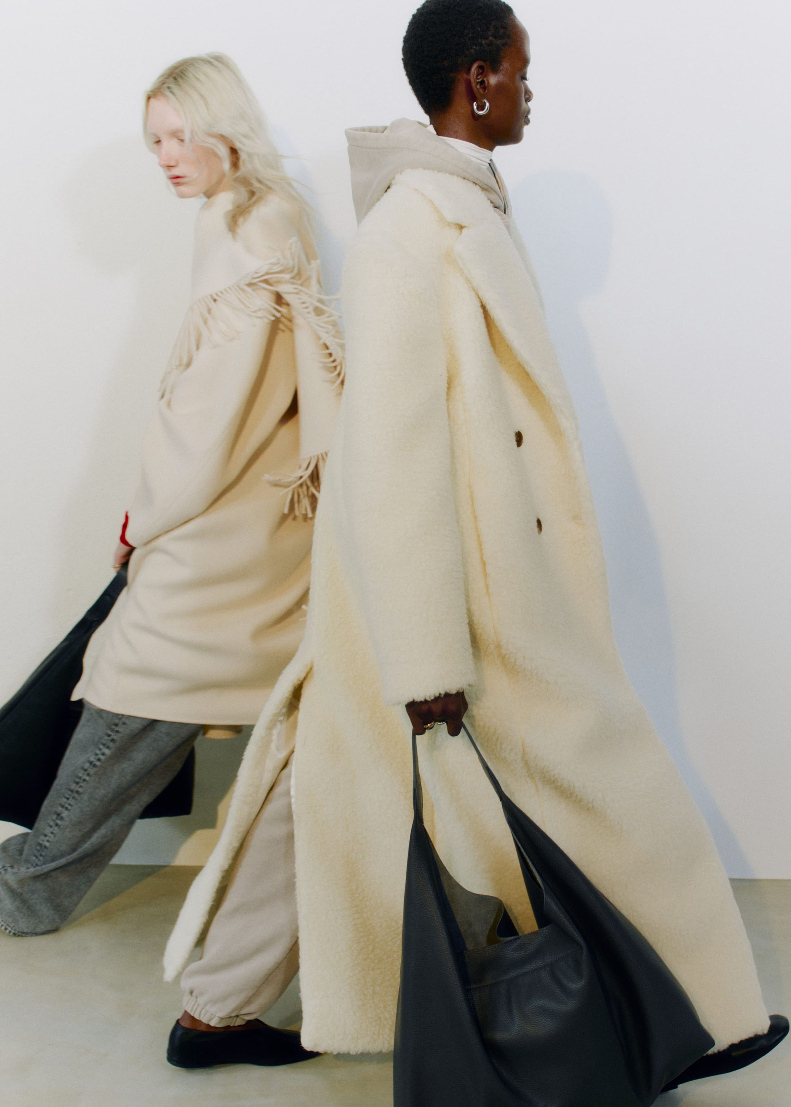 Image of Wool Shearling Maxi Coat