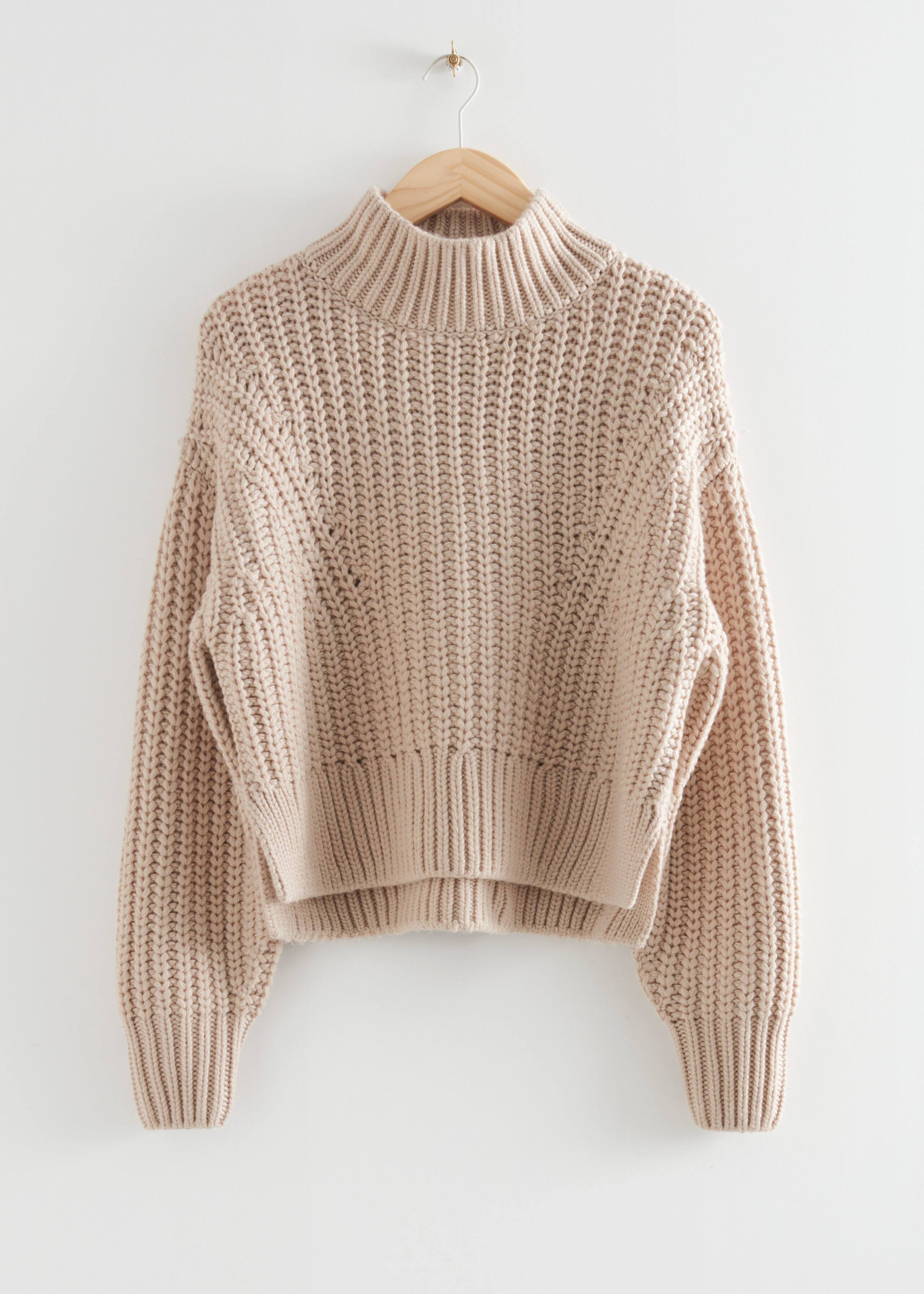 HeavyKnitTurtleneckJumper - White - Bodegón