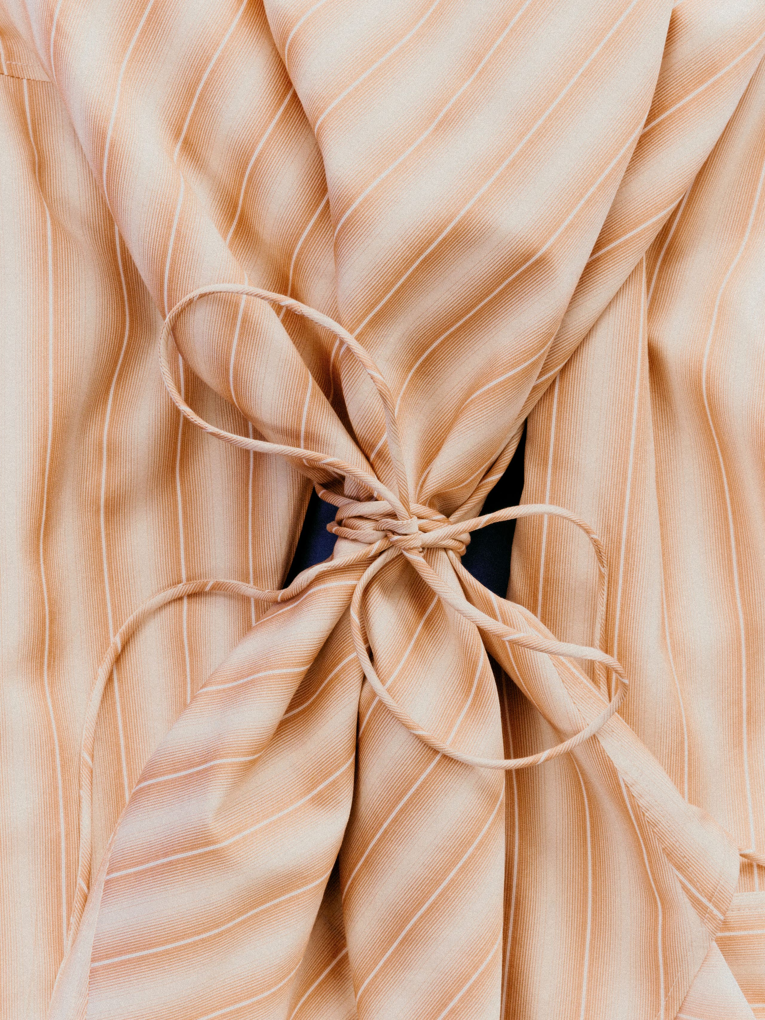 Image of Striped Cowl-Neck Blouse