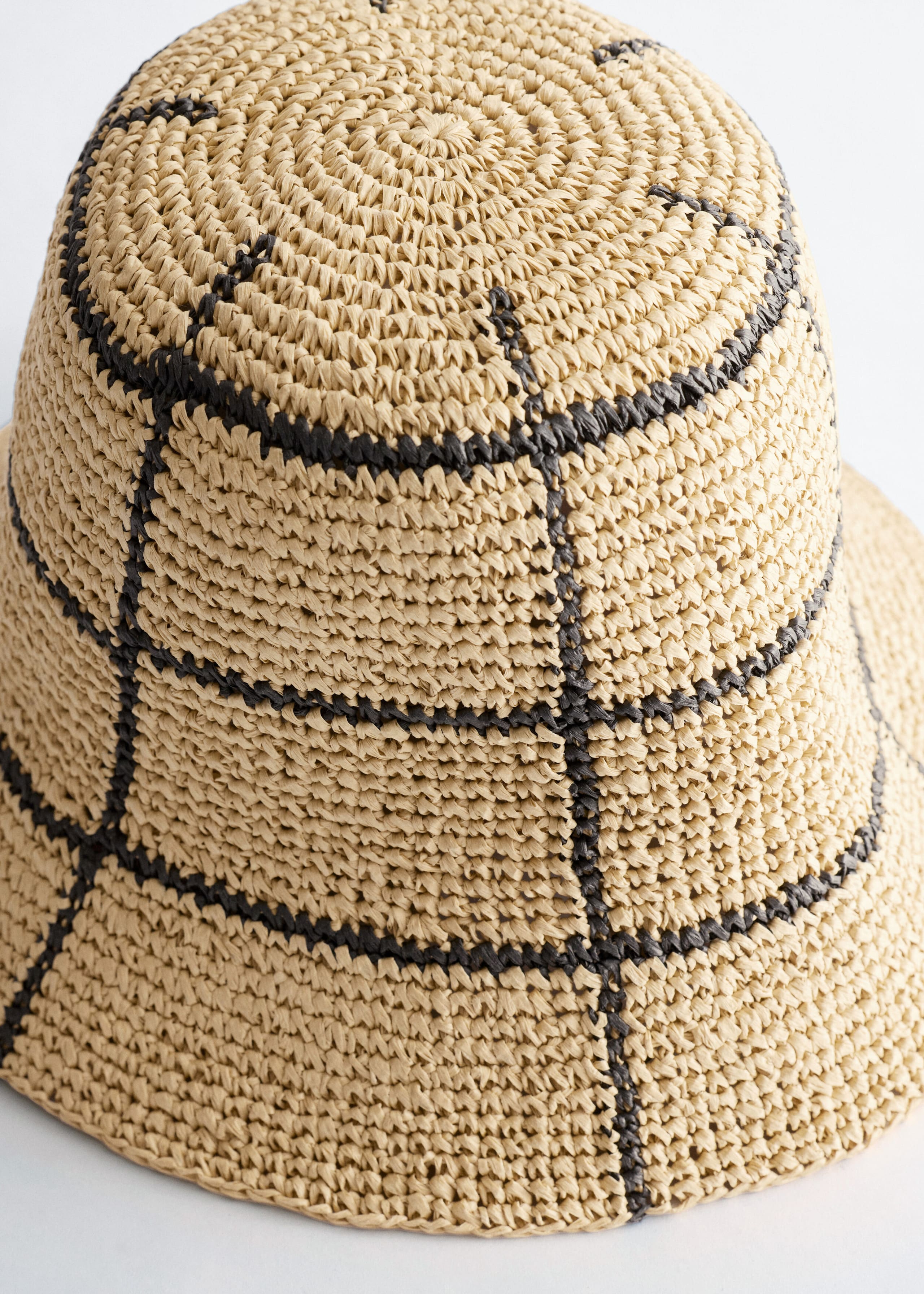 Woven Straw Bucket Hat - Black - Still Life