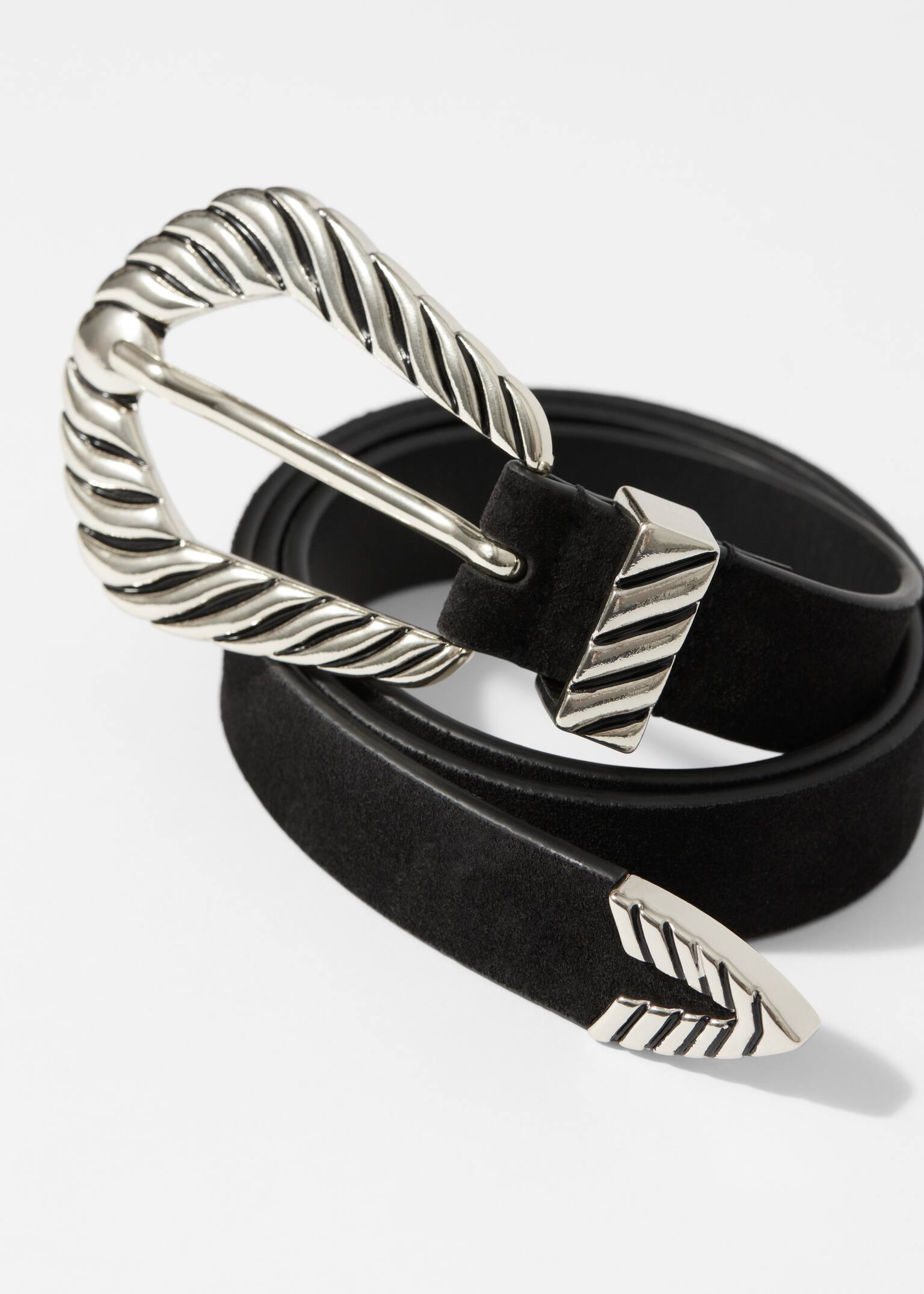 Western Suede Belt - Fekete - 2