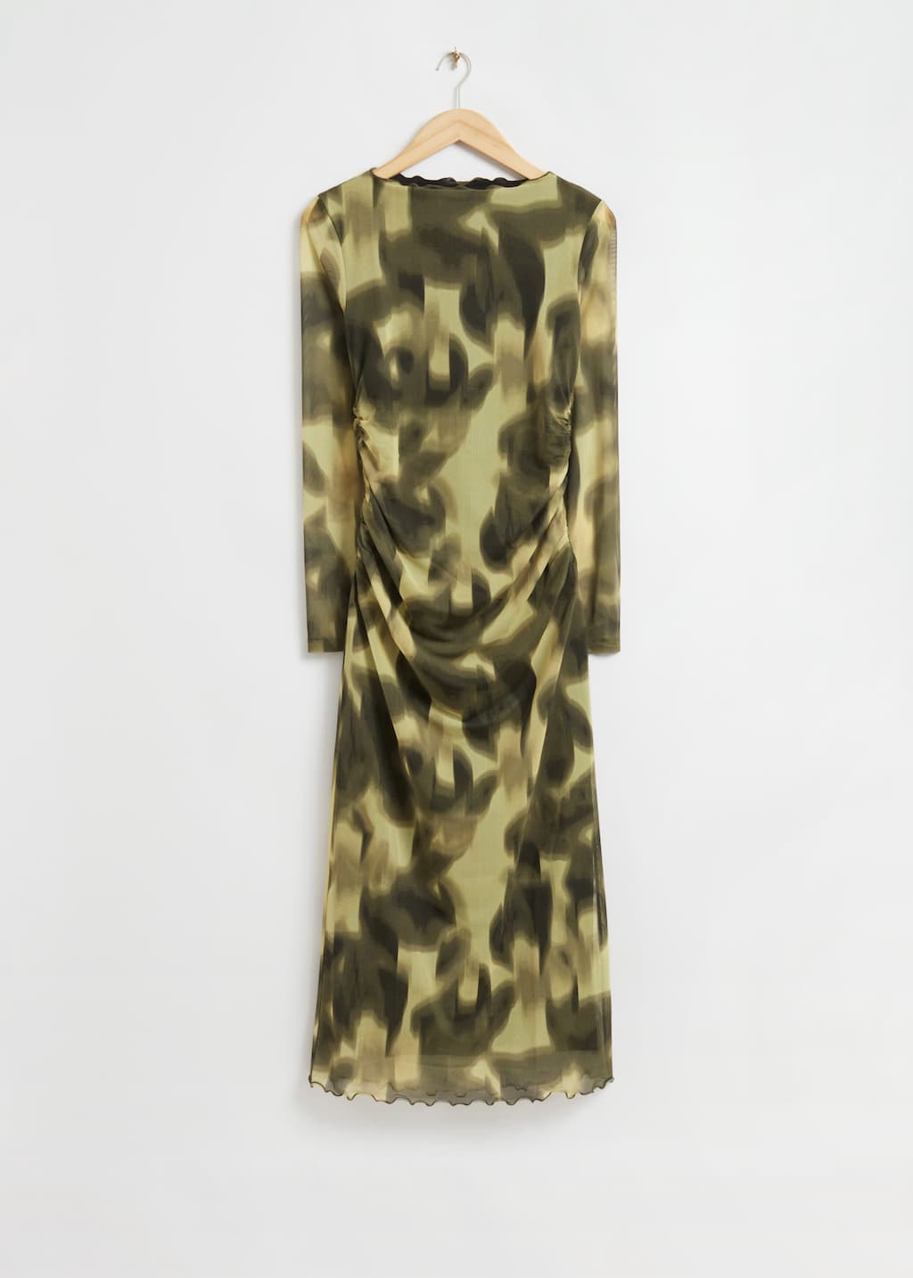 RuchedFrilledEdgeMeshDress - Red/Blue/White Print - Bodegón