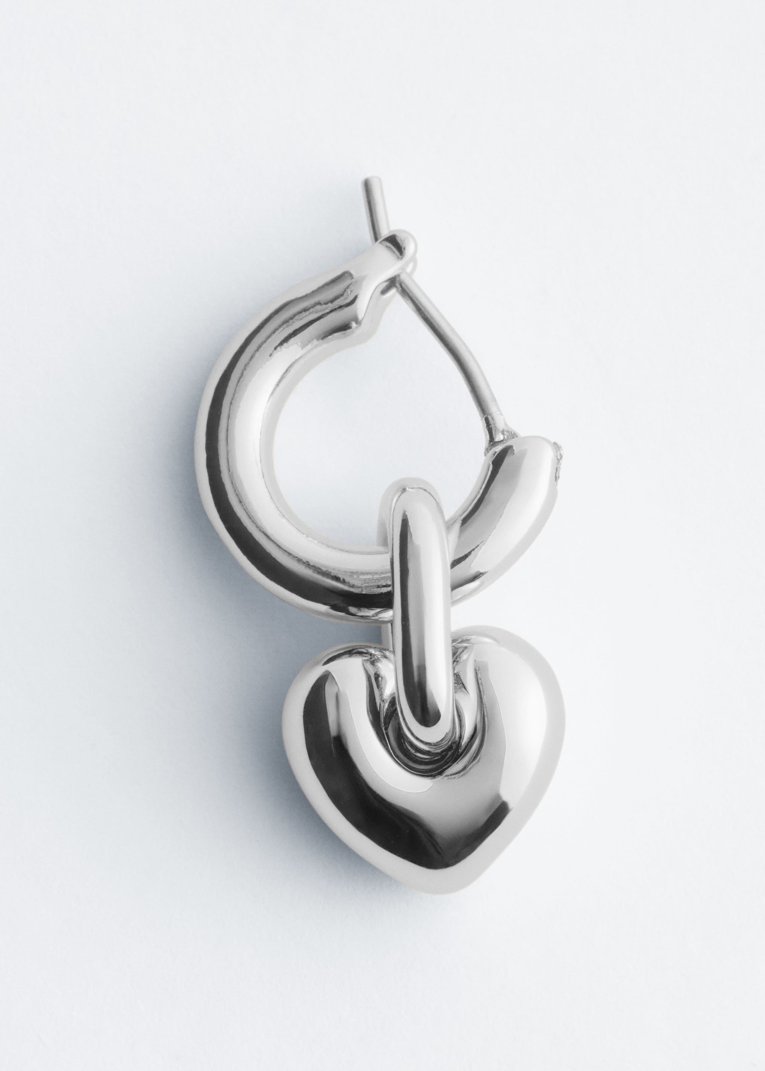 Image of Heart-Pendant Hoop Earrings