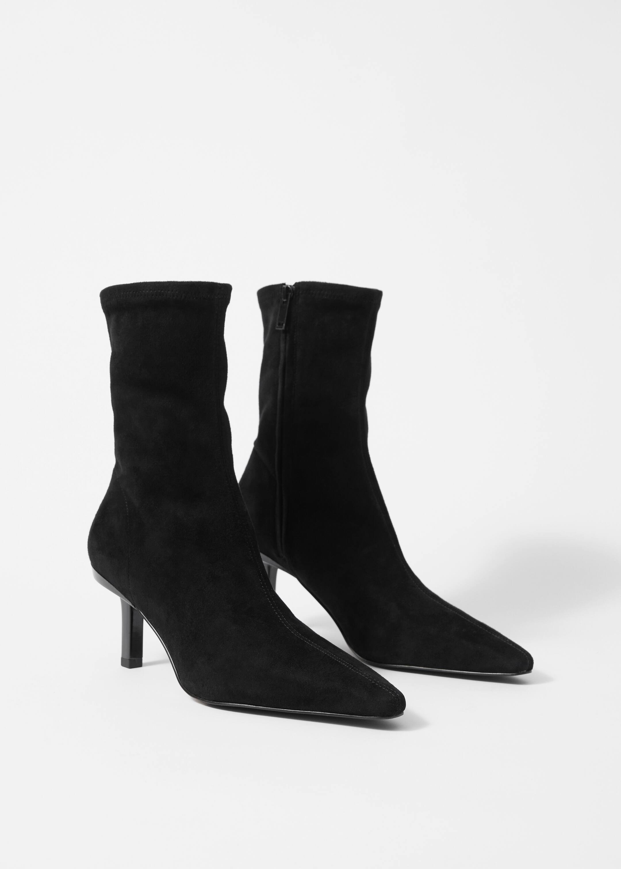Größeres Bild ansehen: Ankle Boots aus Leder mit Stretch-Anteil - Schwarzes Wildleder - Ladies | H&M DE 2