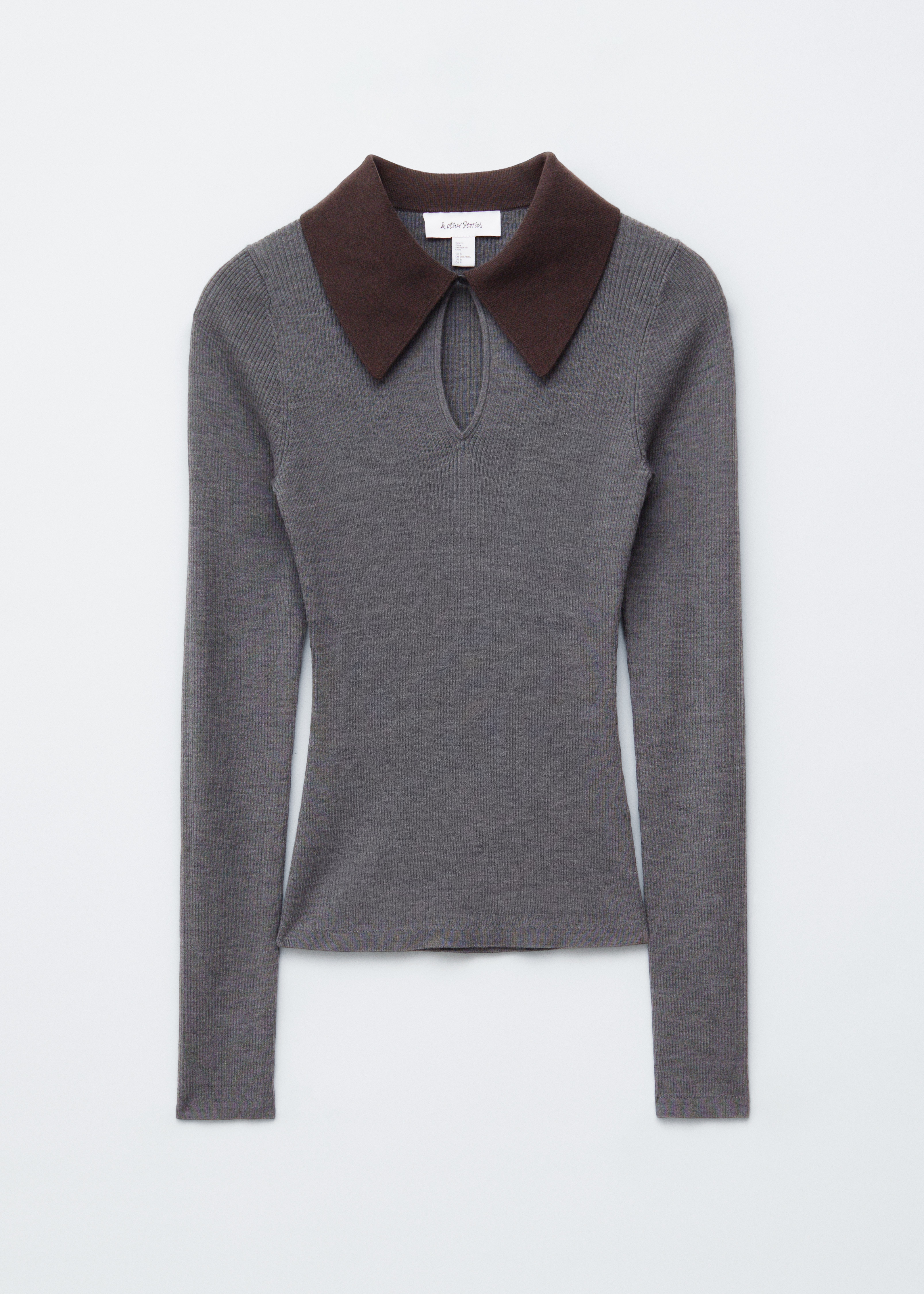 Top cu guler decupat - Gri/Maroniu/Mov Lila/Maro