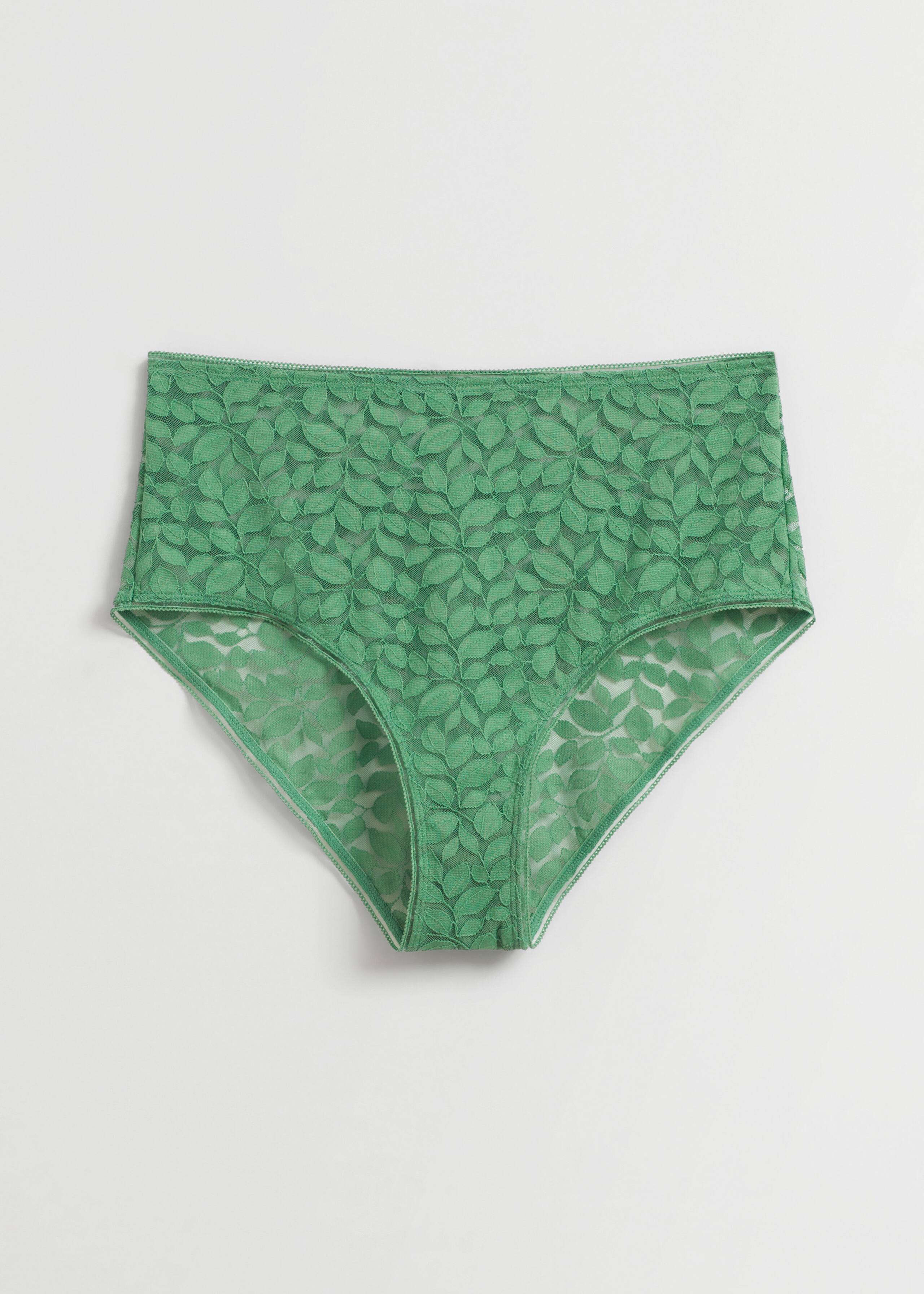 Leaf Lace High Waist Briefs - Grass green - Still Life
