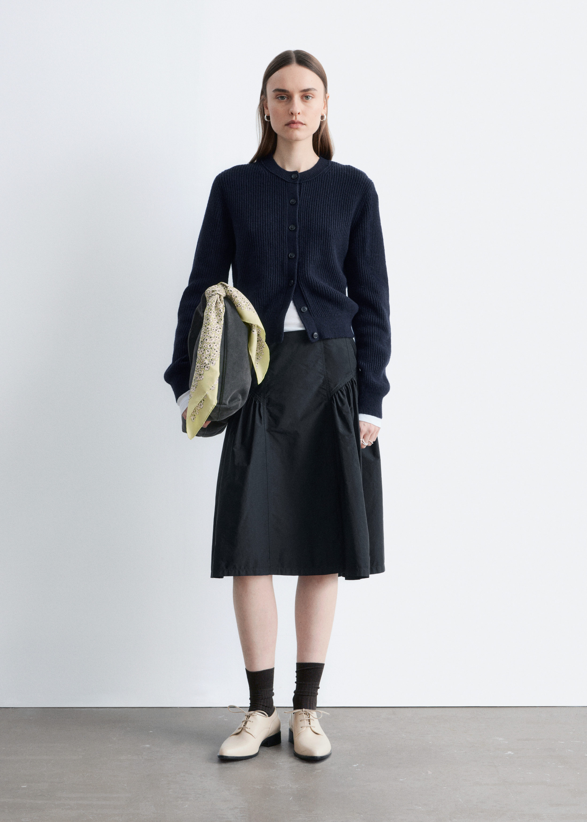 Rib-Knit Cardigan - Navy Blue - Cardigans - & Other Stories US