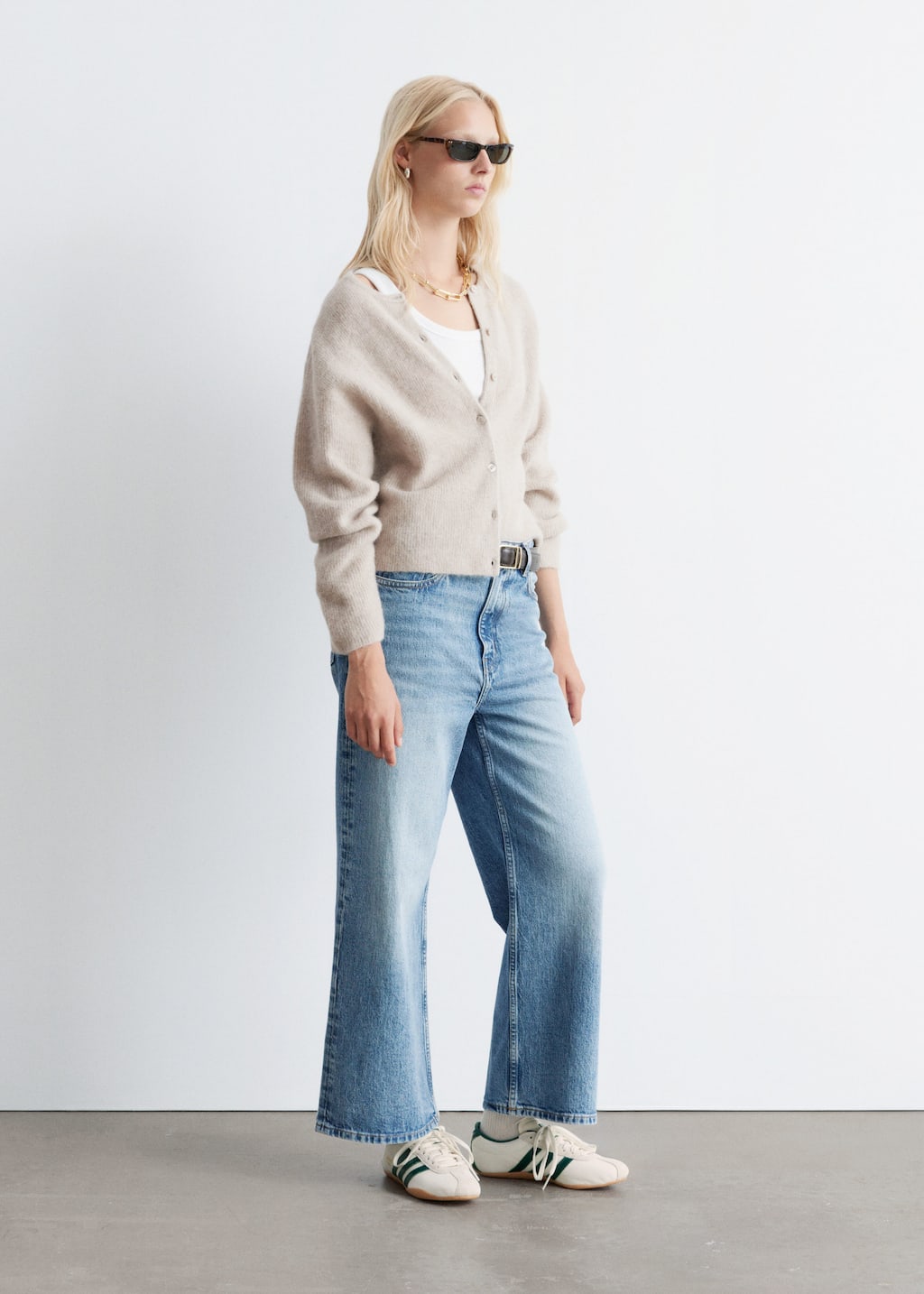 Alpaca-Blend Knitted Cardigan - Grey - Lookbook