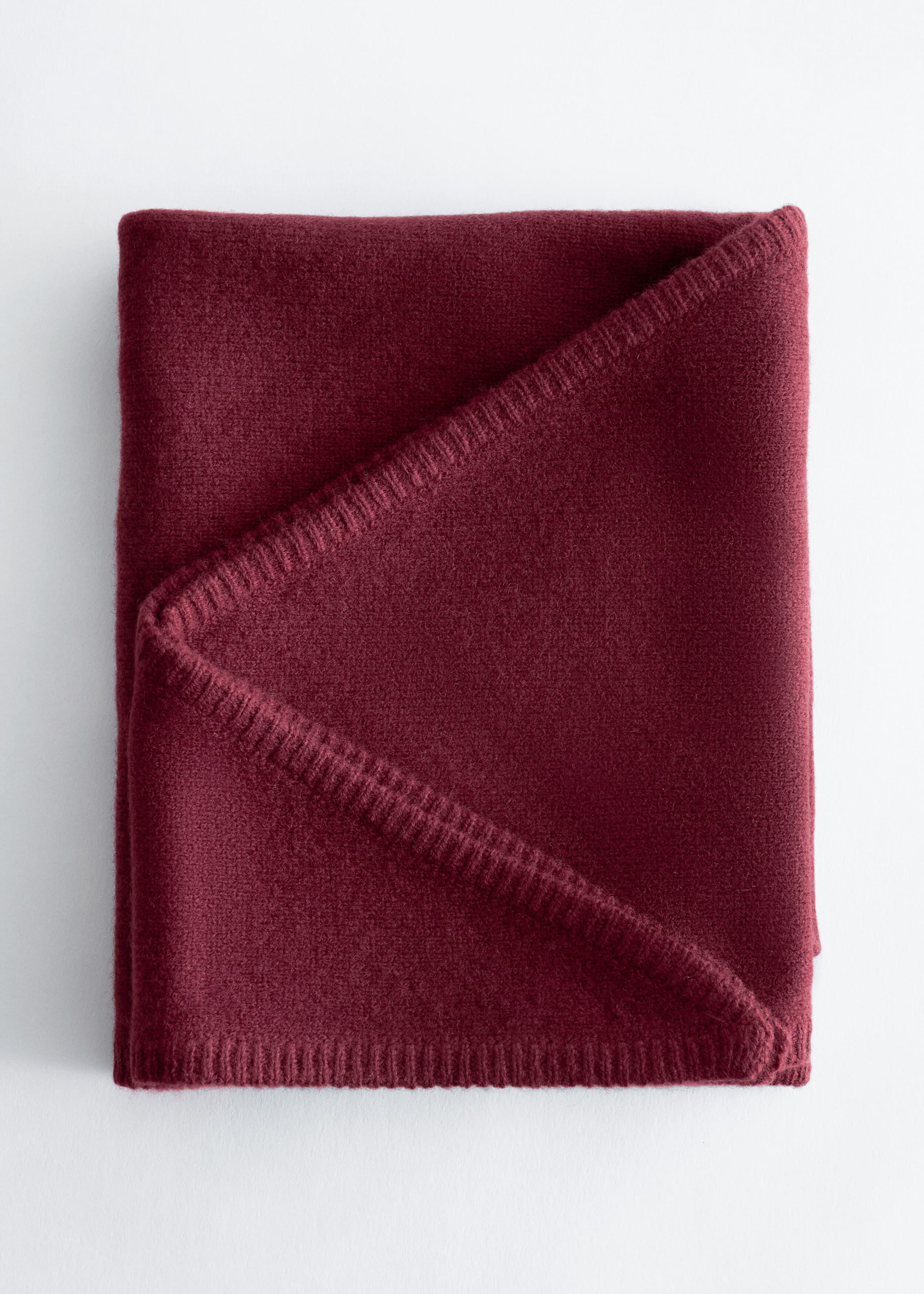 Wool Triangle Scarf - Burgundy - Still Life