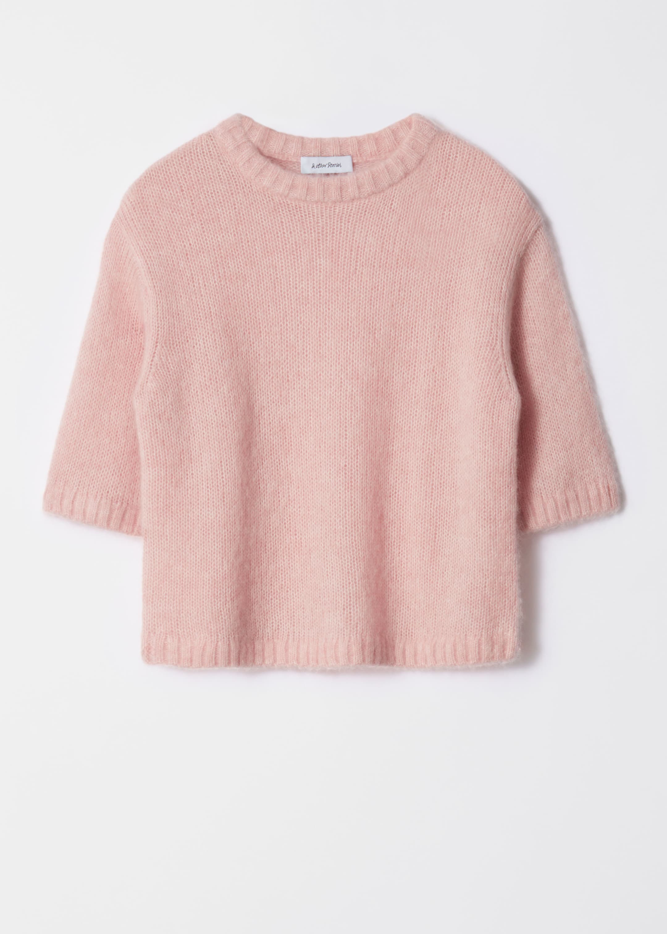 View larger image: Knitted Mohair-Blend T-Shirt - Light pink - Ladies | H&M GB 1