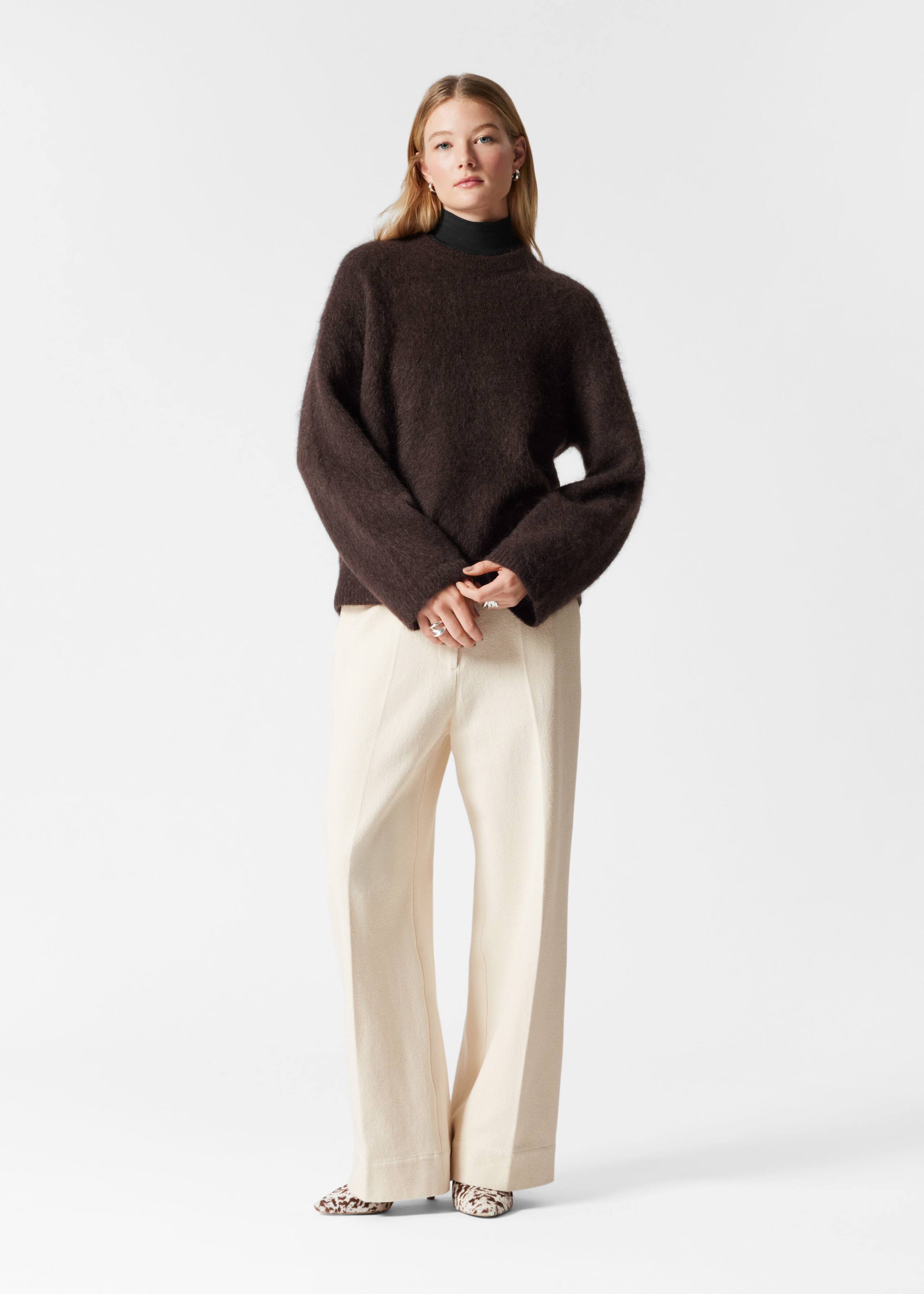 Jersey en mezcla de mohair - Beige - Lookbook