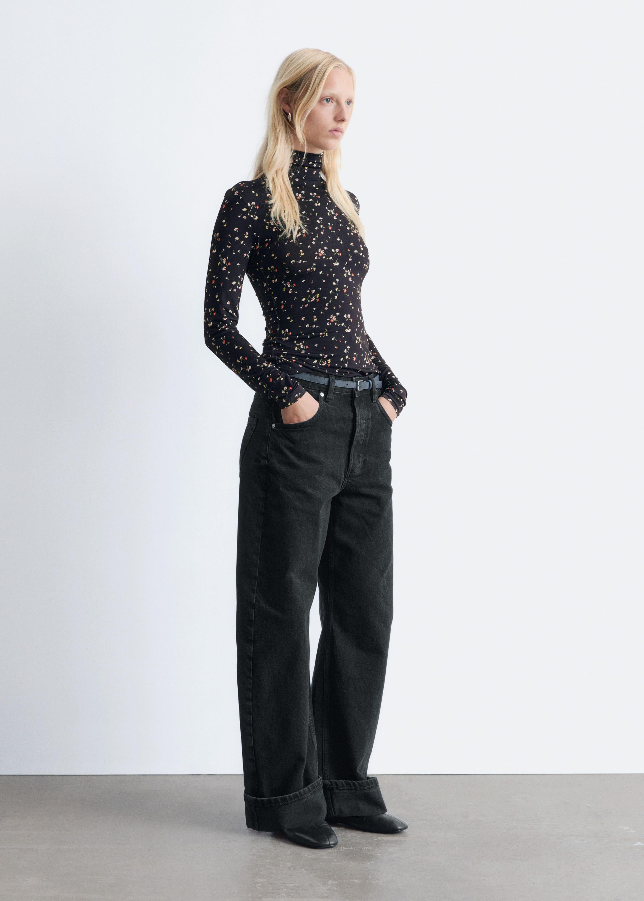 Image of Slim Fit Turtleneck Top
