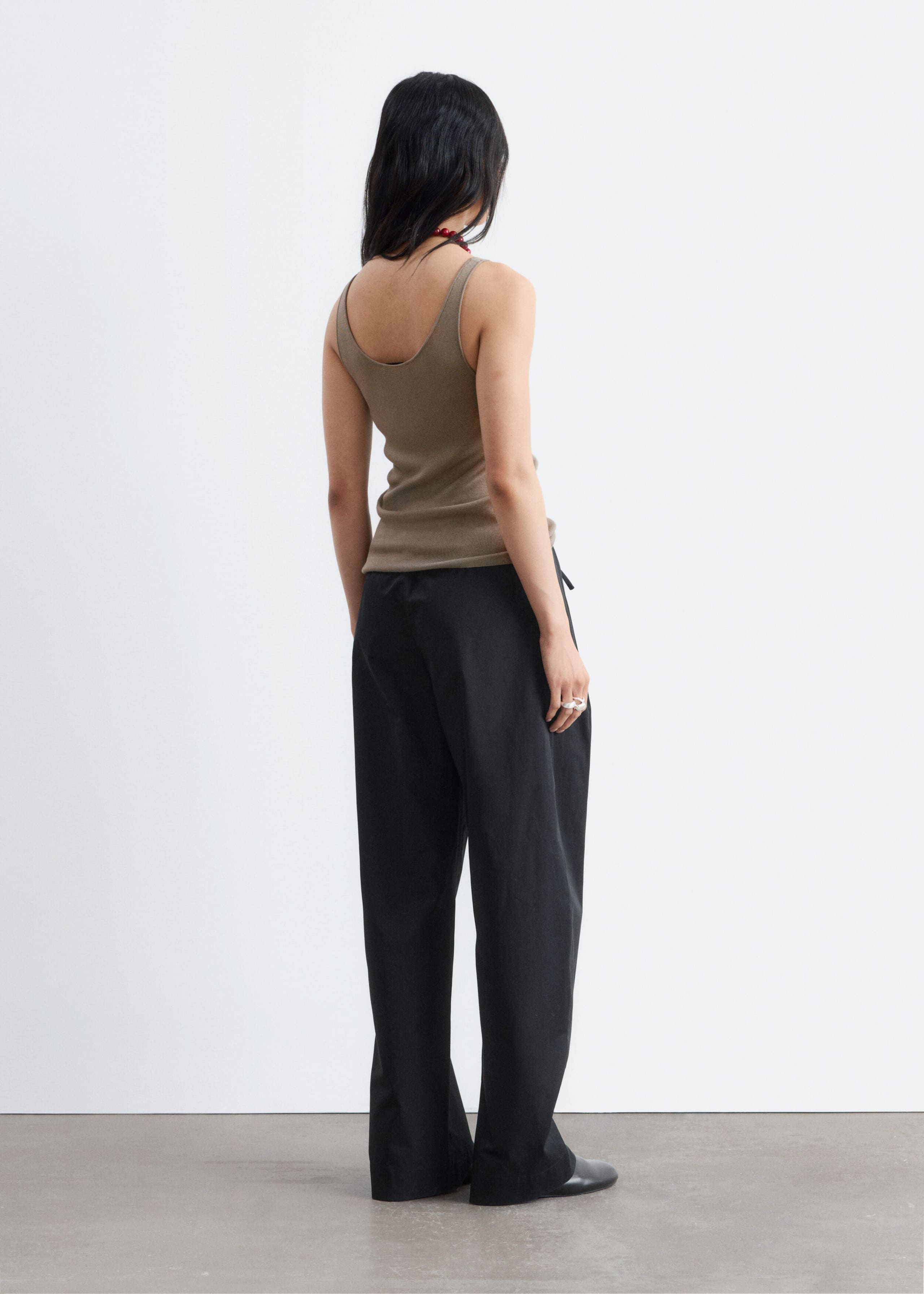 Image of Knitted Scoop-Neck Tank Top