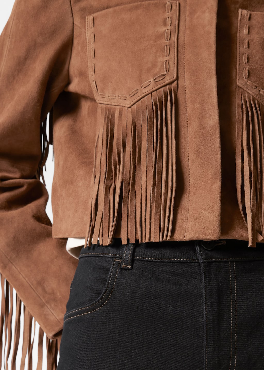 Image of Fringe Suede Jacket