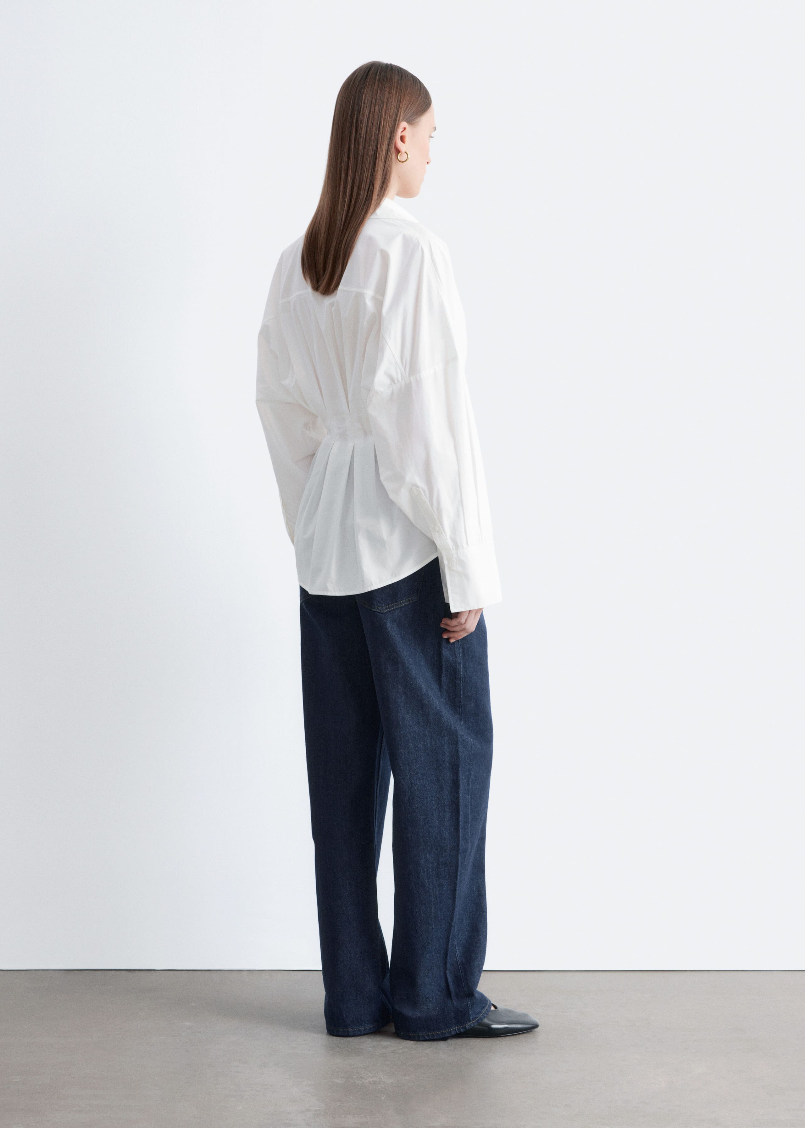 Image of Fitted-Waist Cotton Shirt