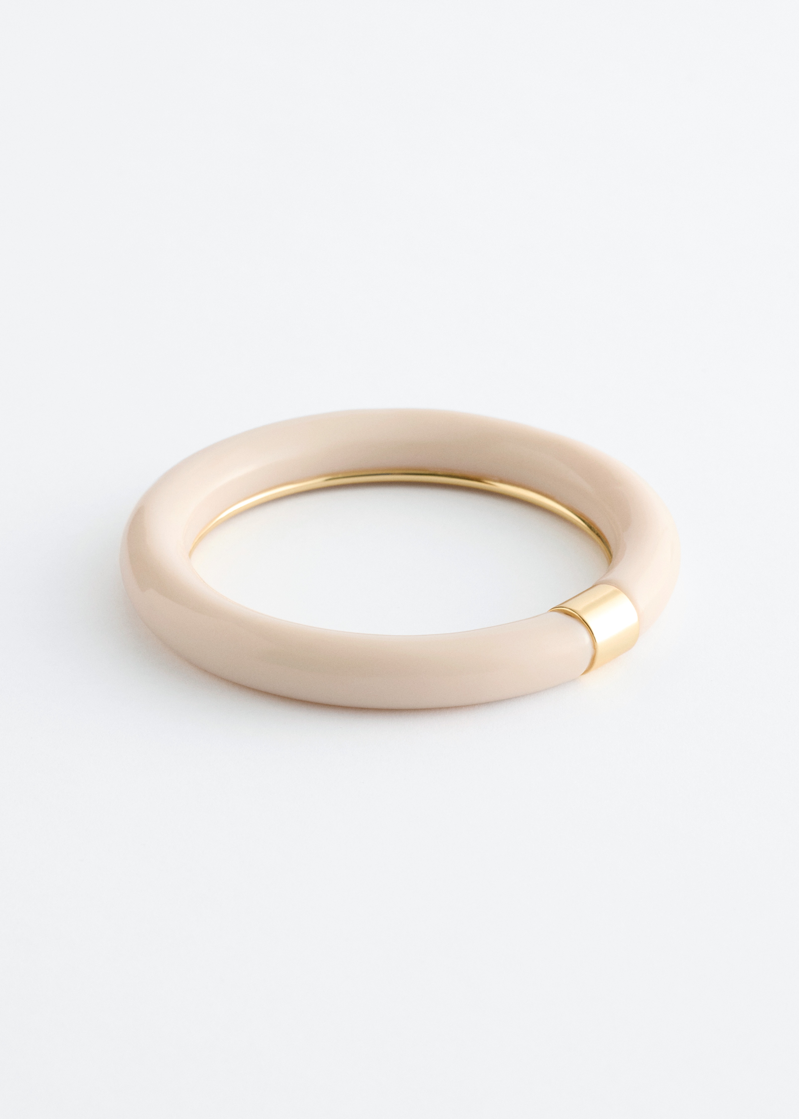 Armband van contrasterende metalen en hars - Gebroken wit/goud/Blauw/goud/Zwart/goud/Rood/goud