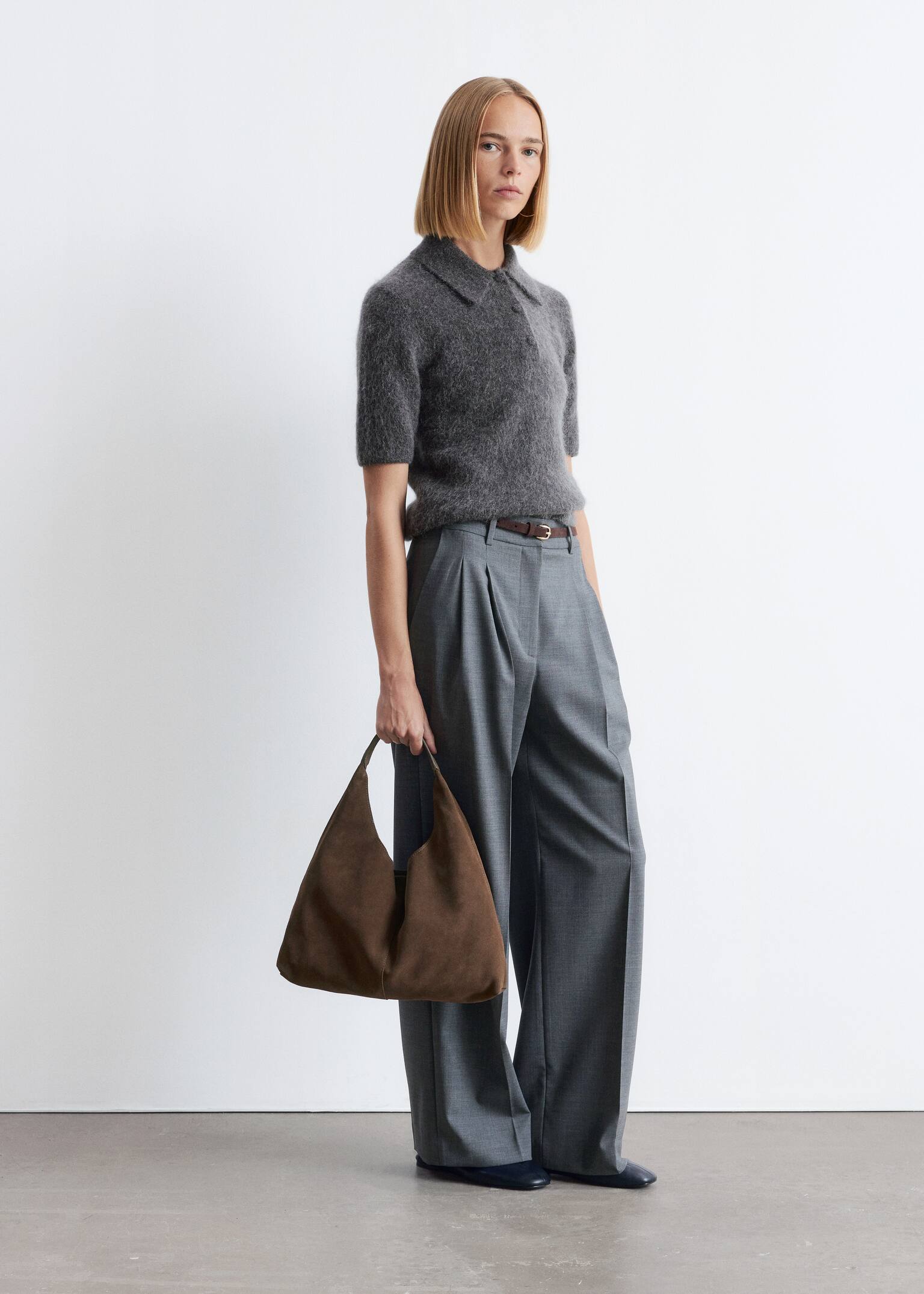 Classic Suede Tote Bag - Brown/Rust