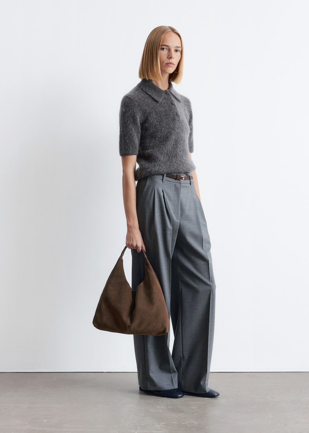 Classic Suede Tote Bag - Brown - Lookbook