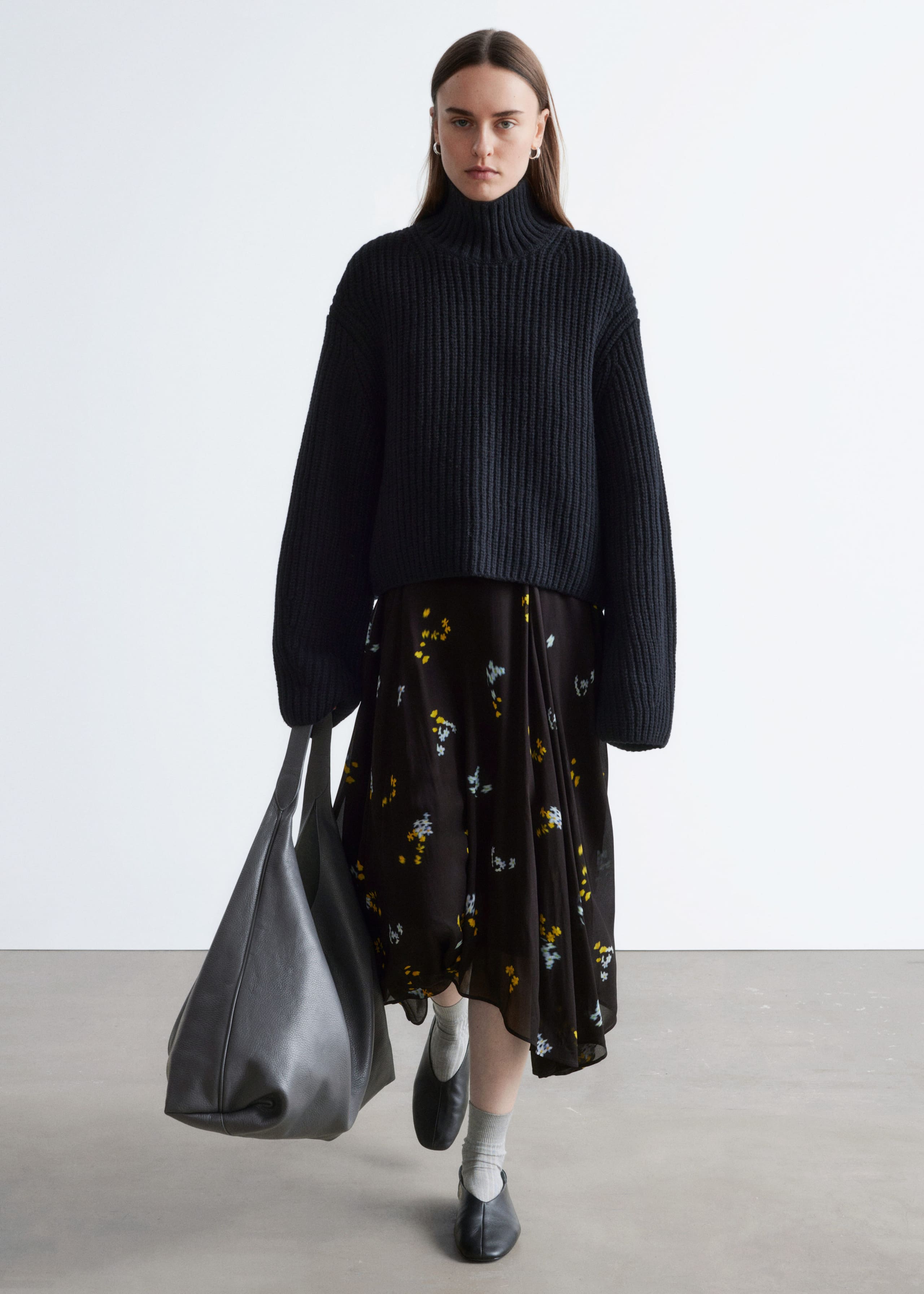 Image of Asymmetric Midi Skirt