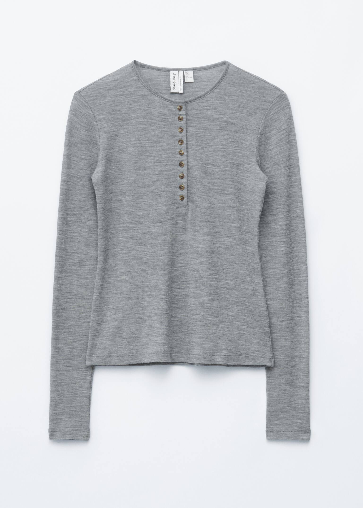 Haut en laine à demi-patte - Gris chiné/Marron chiné - 2