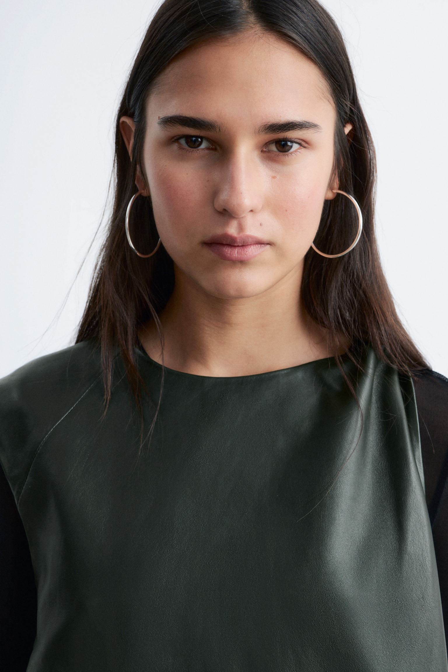 Lederoberteil mit gedrehter Schulter - Dunkelgrün - 7