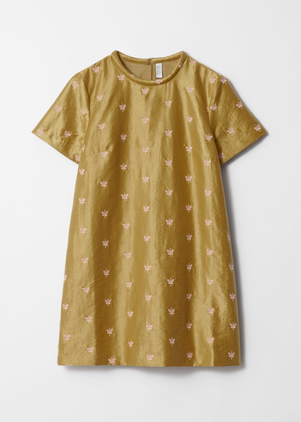Image of Vestido recto de jacquard brillante