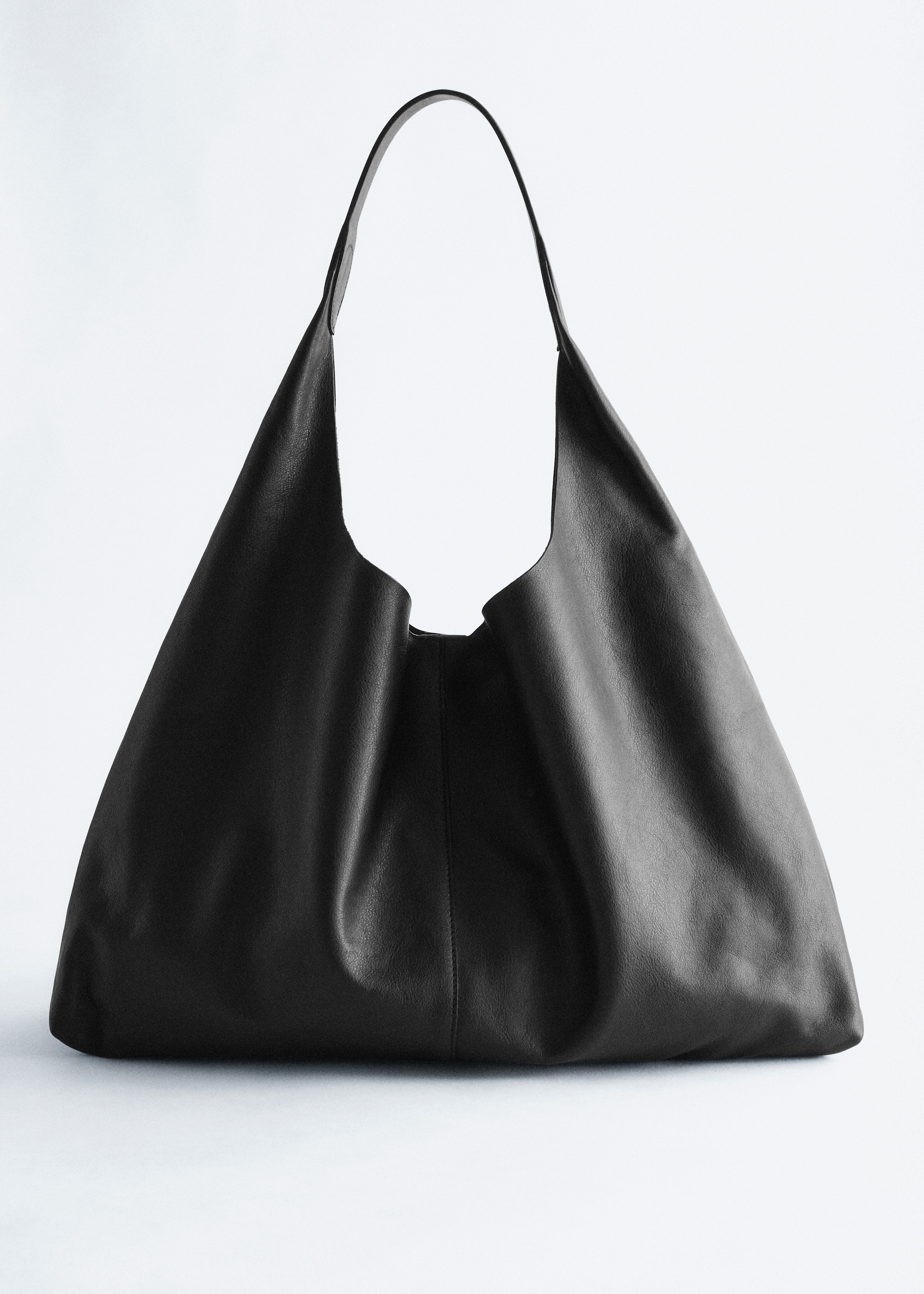 Sac cabas extra large en cuir - Noir/Gris foncé