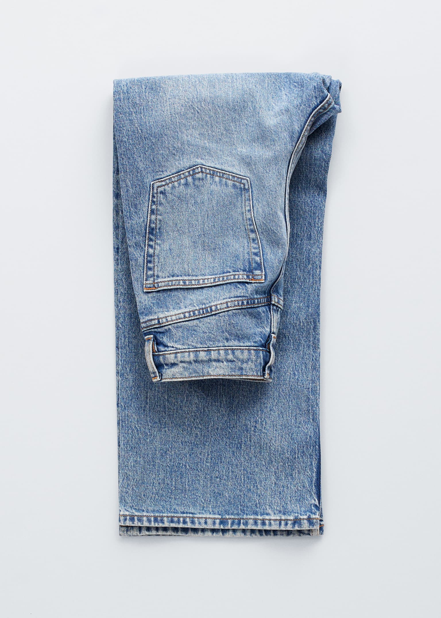 Jean longueur 7/8ème à jambe large - Bleu clair/Bleu moyen/Noir/Blanc - 4