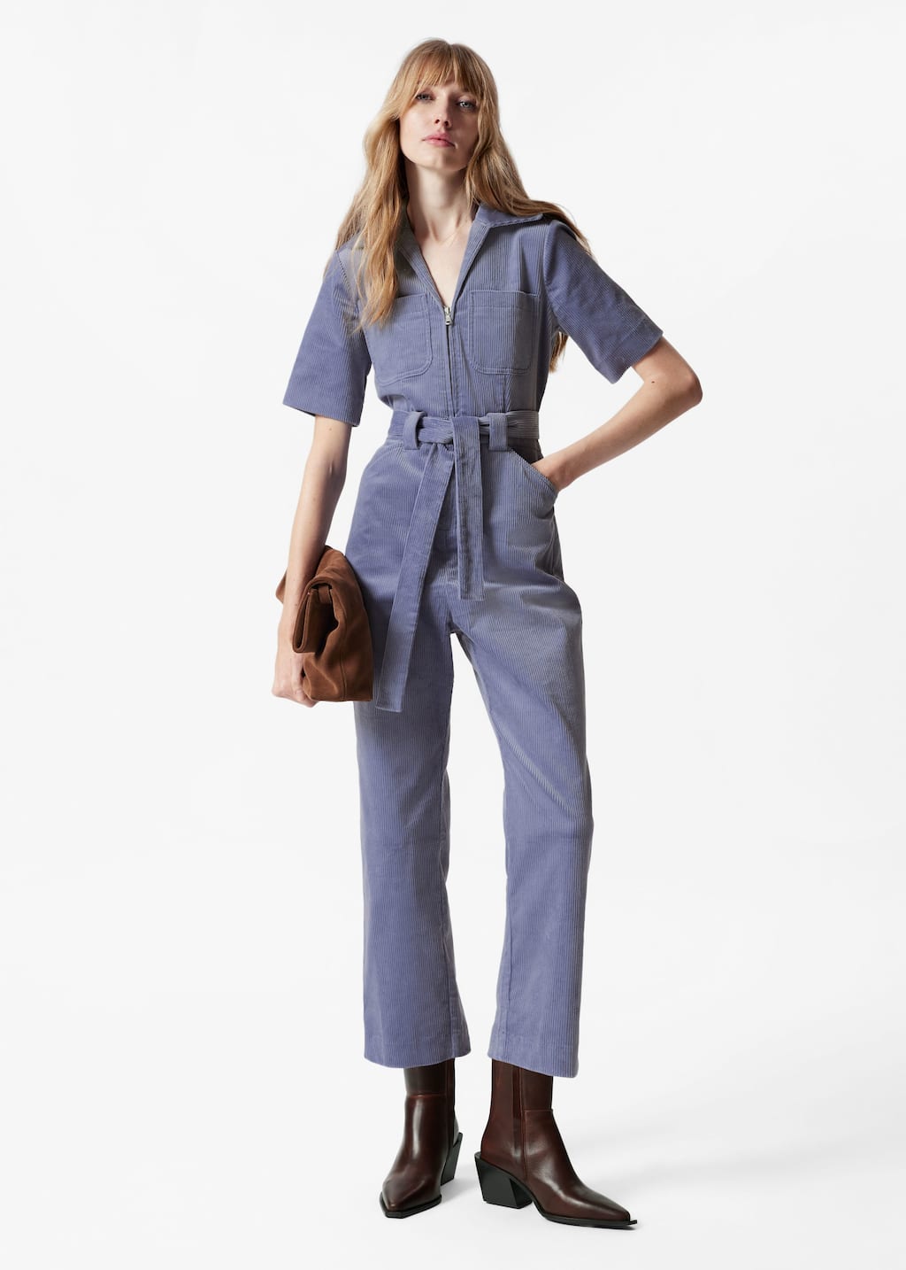 Image of Cord-Jumpsuit mit Gürtel