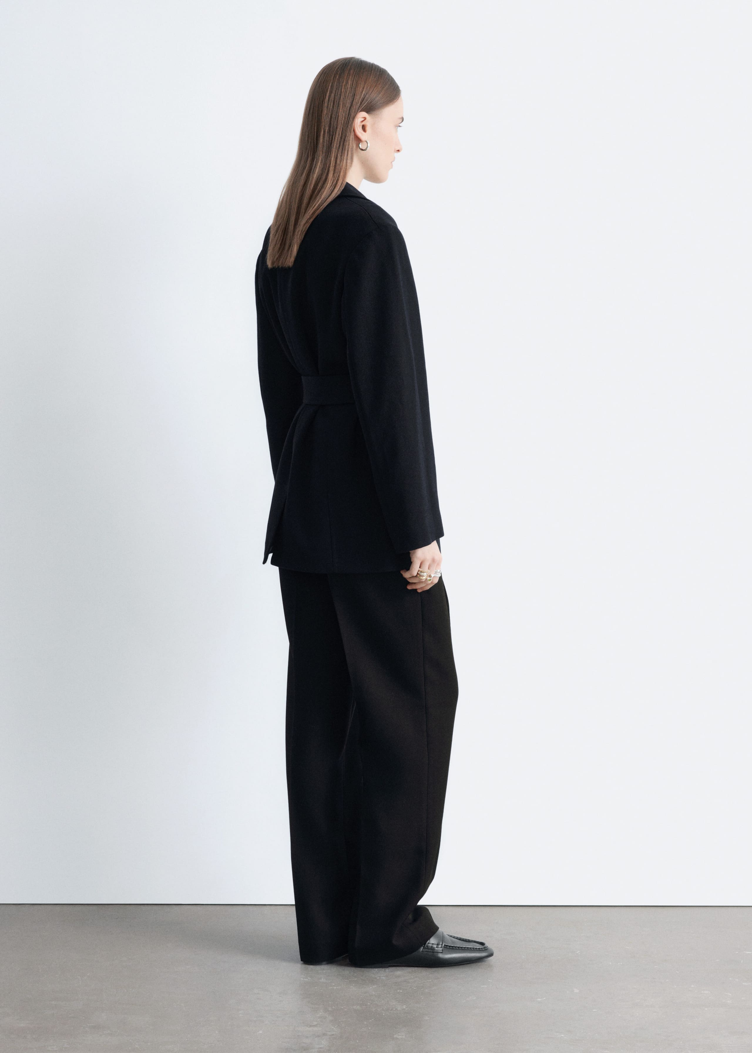 Image of Wool Tie-Belt Blazer