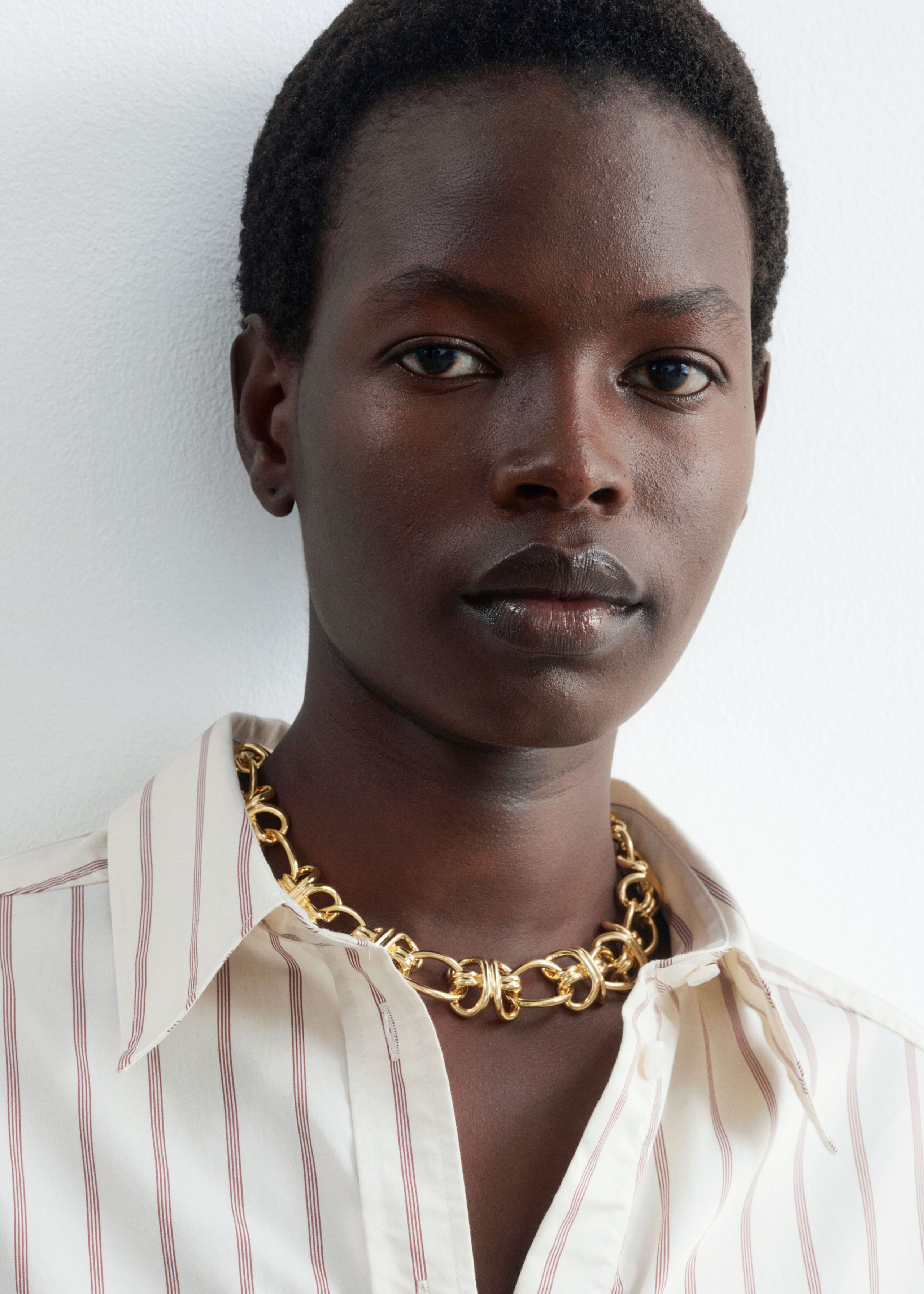 Collier à maillons entrelacés - Doré - Lookbook