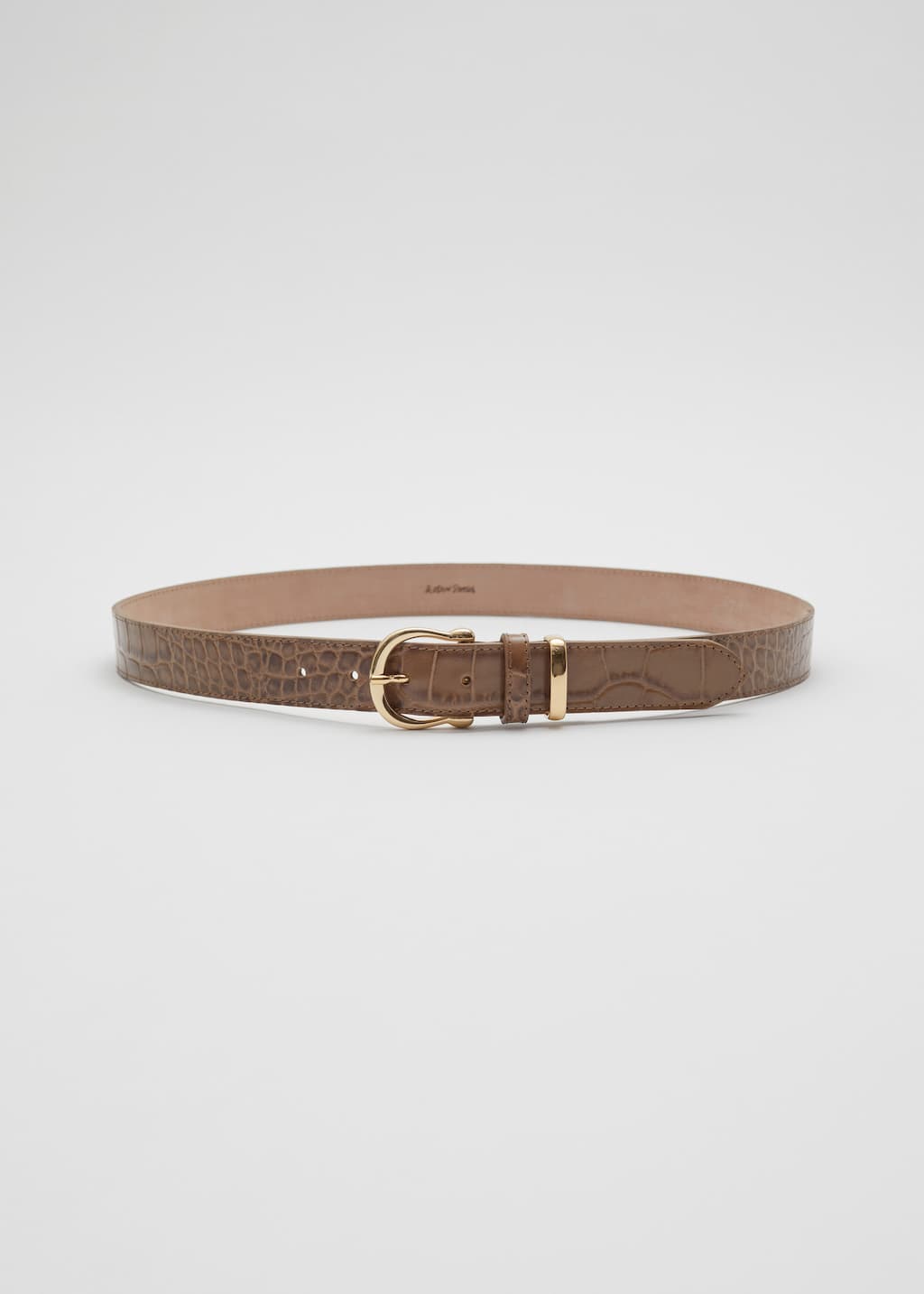Croco Leather Belt - Brown - Still Life